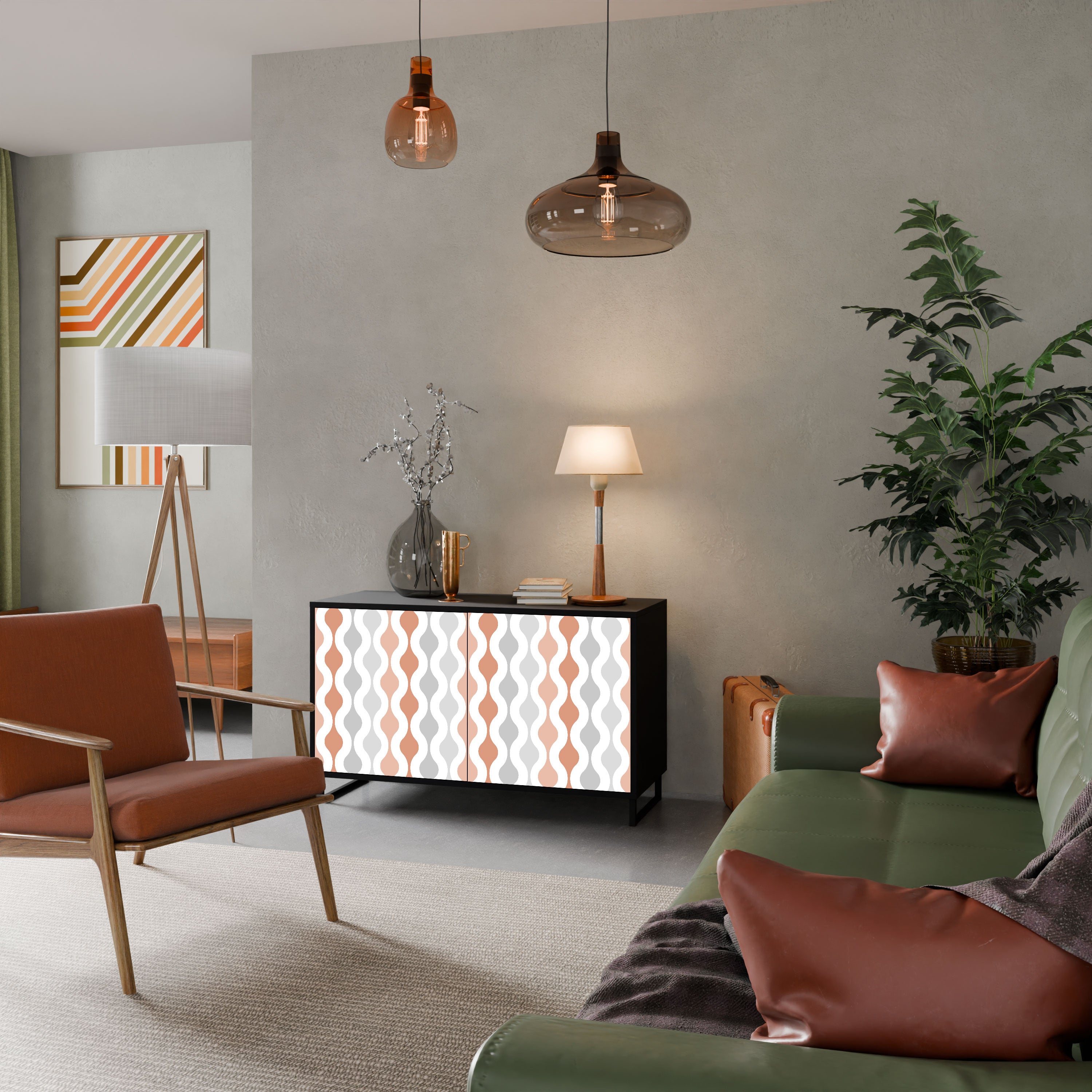 HAZY NOSTALGIA Komoda 2-drzwiowa korpus Czarny