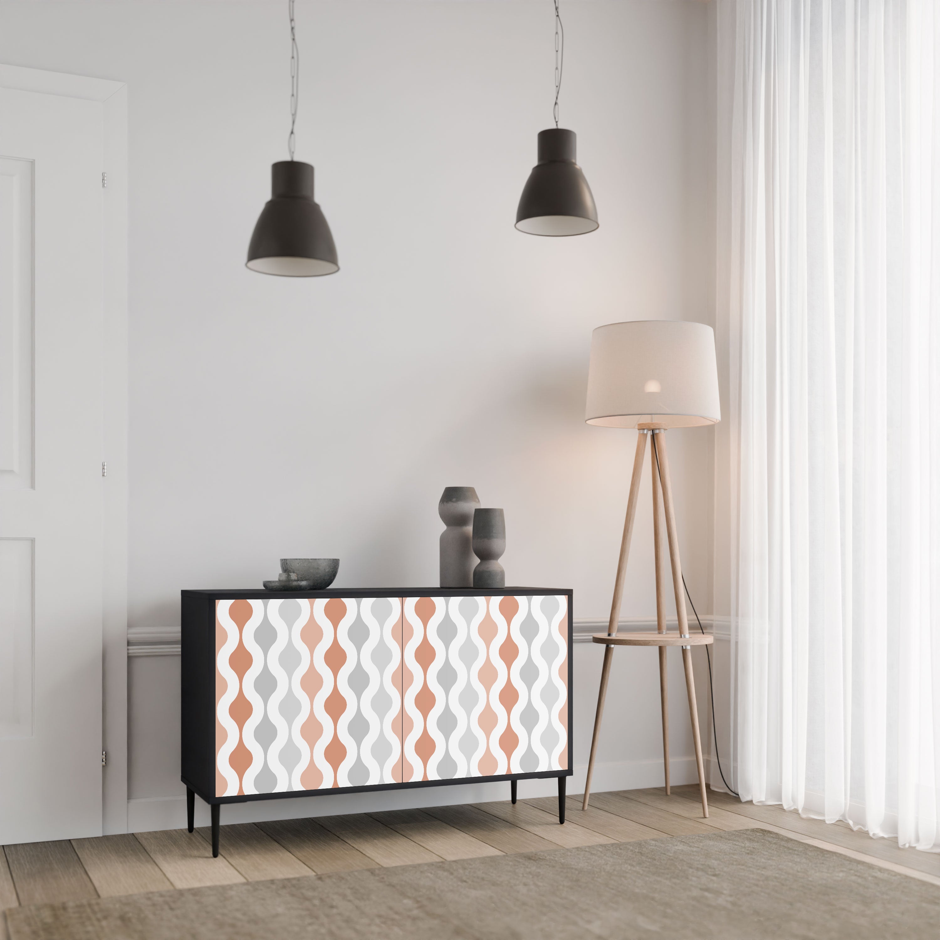 HAZY NOSTALGIA Komoda 2-drzwiowa korpus Czarny