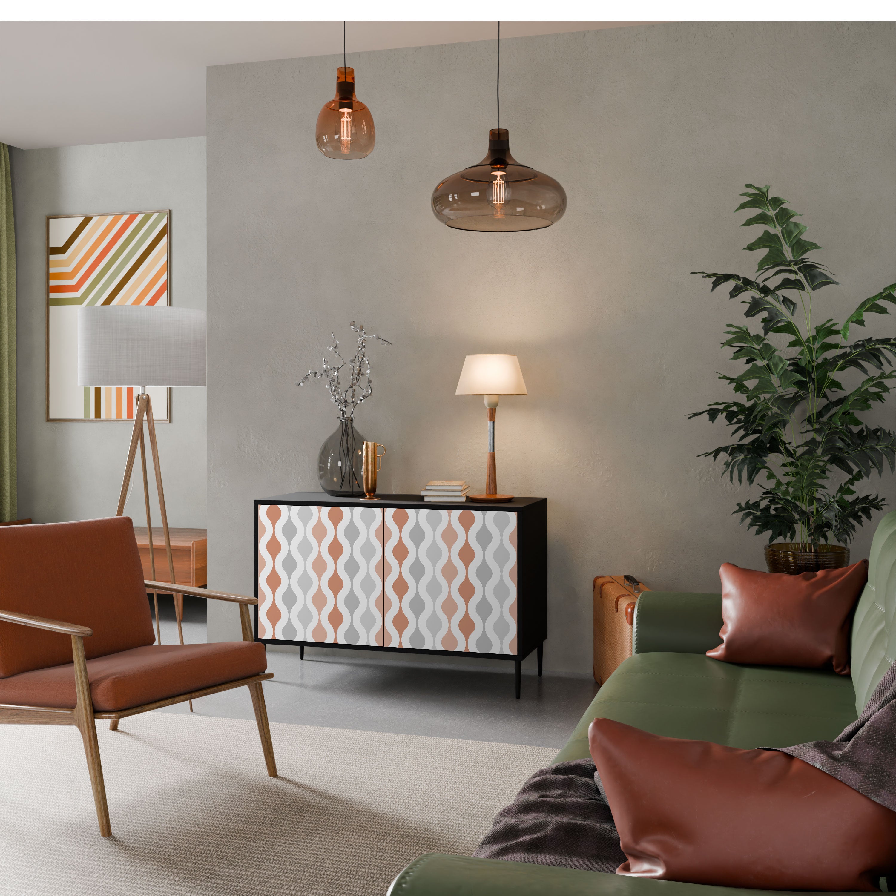 HAZY NOSTALGIA Komoda 2-drzwiowa korpus Czarny