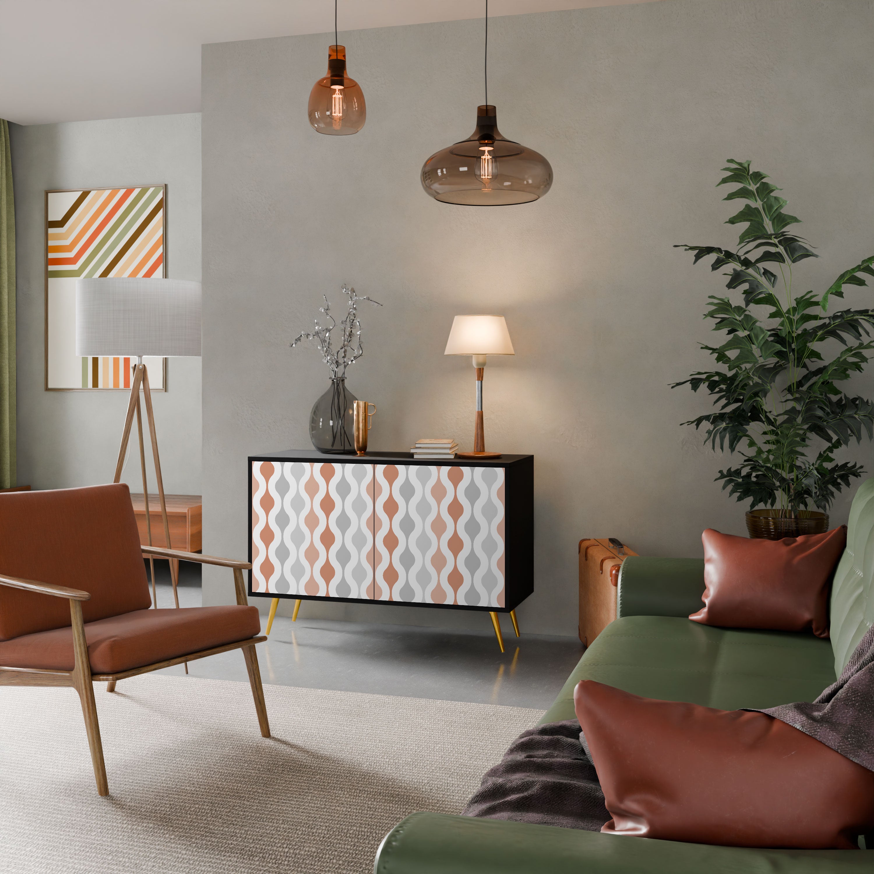 HAZY NOSTALGIA Komoda 2-drzwiowa korpus Czarny