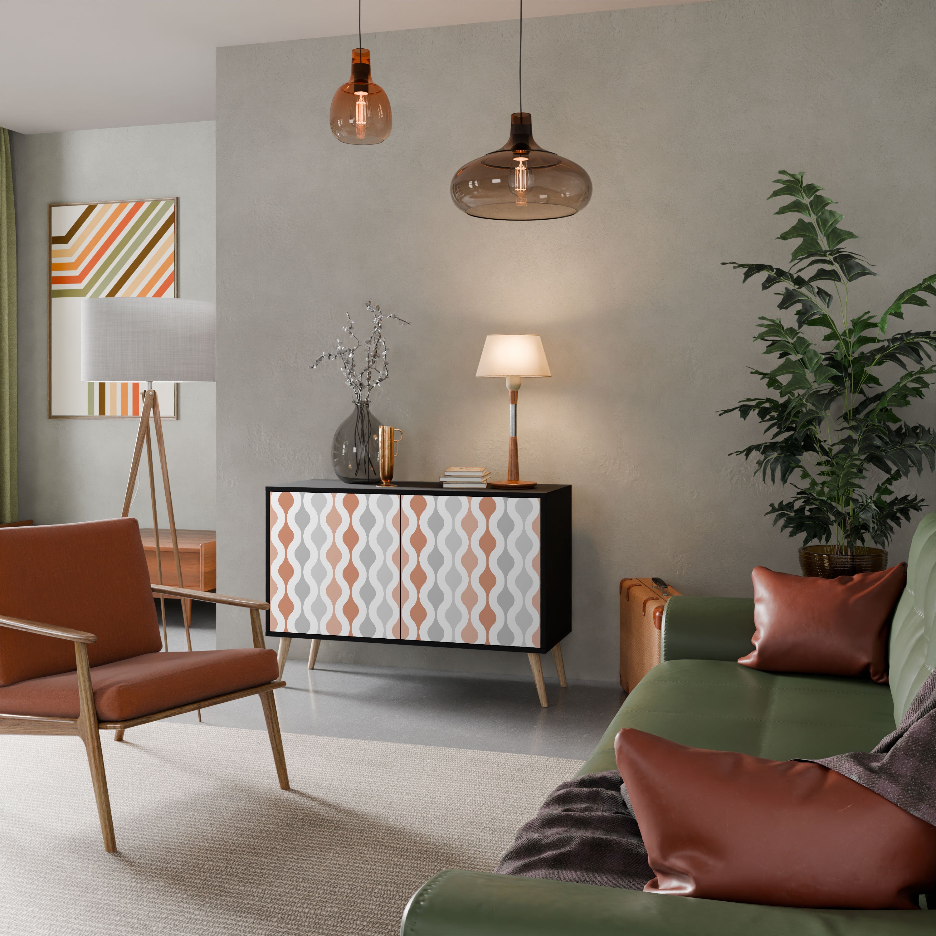 HAZY NOSTALGIA Komoda 2-drzwiowa korpus Czarny