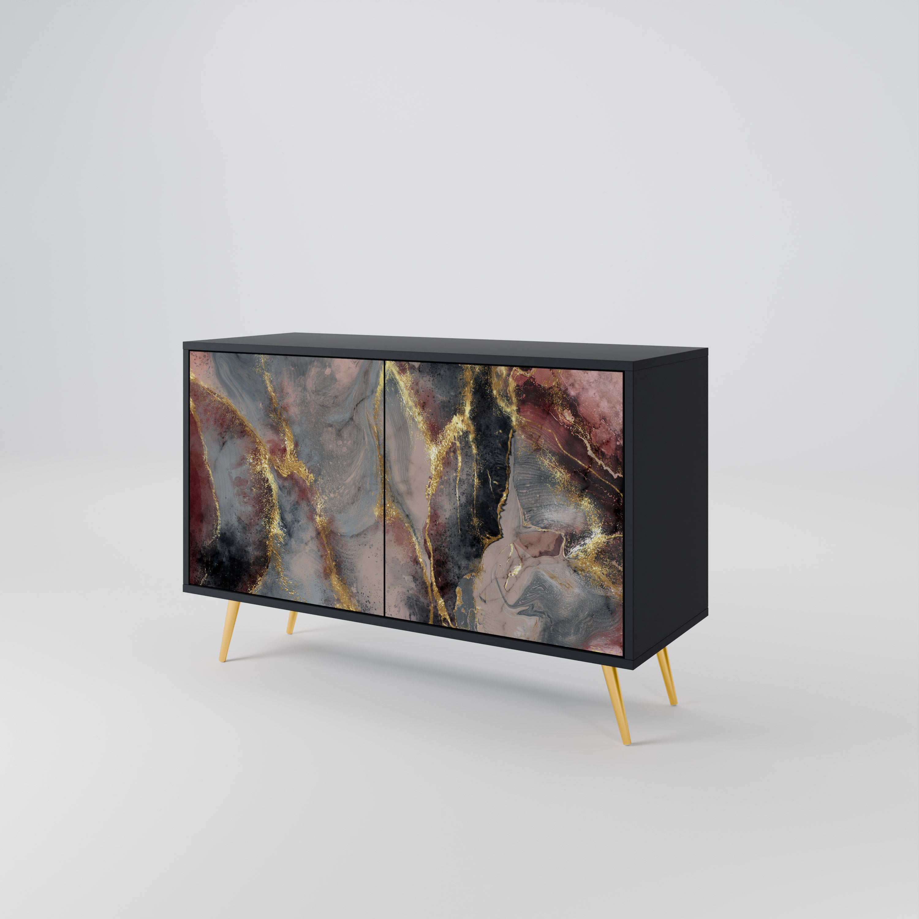 GOLDEN TIDES Komoda 2-drzwiowa korpus Czarny