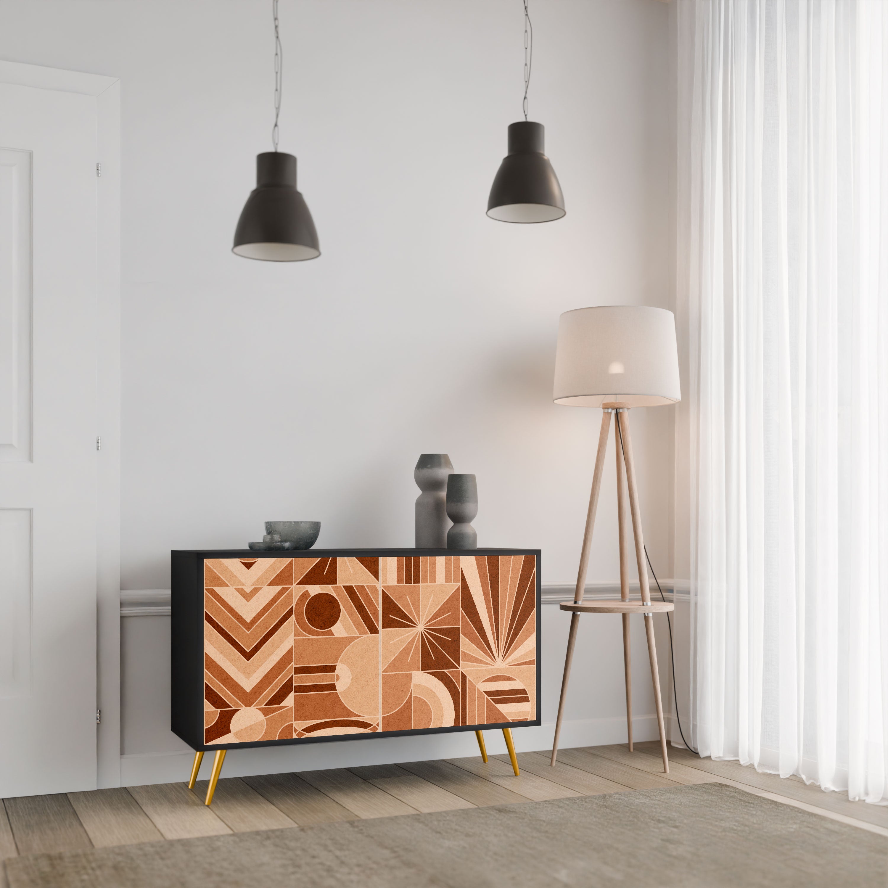 PRISM MOSAIC Komoda 2-drzwiowa korpus Czarny