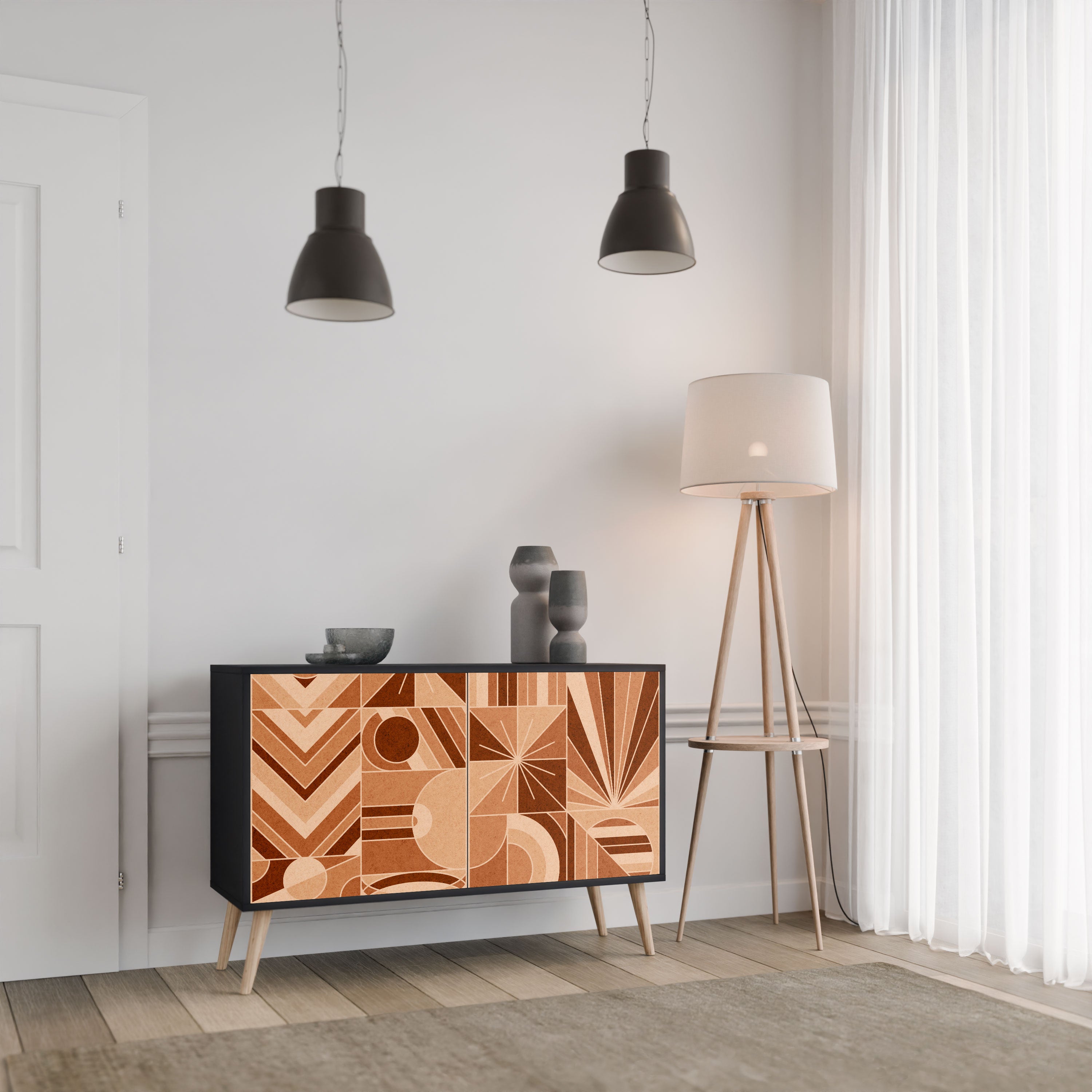PRISM MOSAIC Komoda 2-drzwiowa korpus Czarny