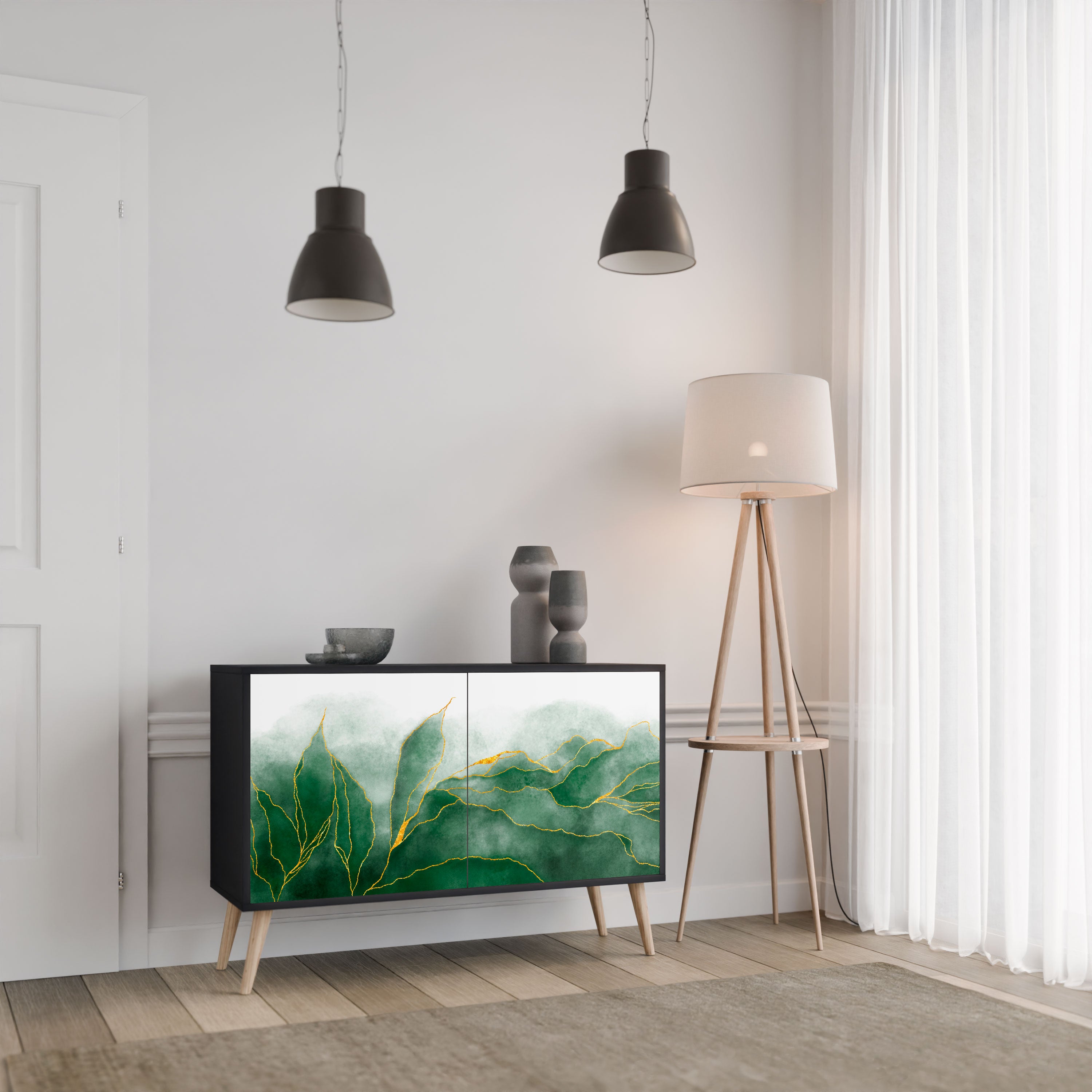 EXPENSIVE NATURE Komoda 2-drzwiowa korpus Czarny
