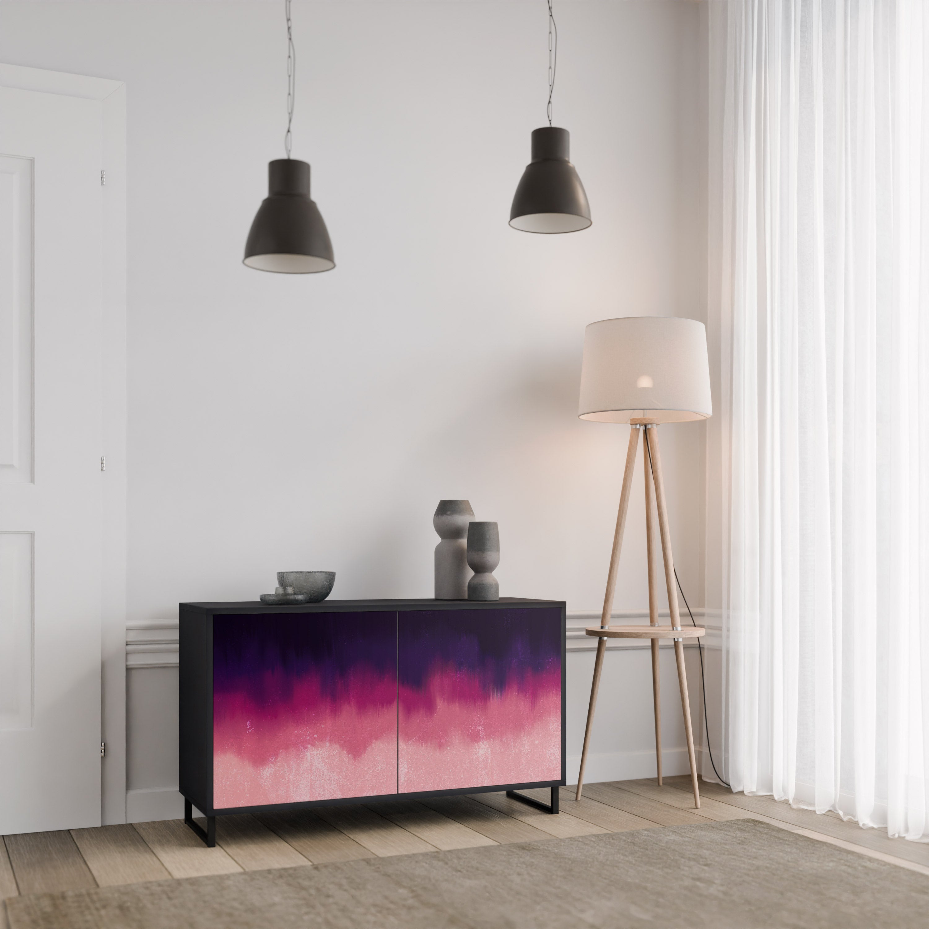 AURORA BOREALIS Komoda 2-drzwiowa korpus Czarny
