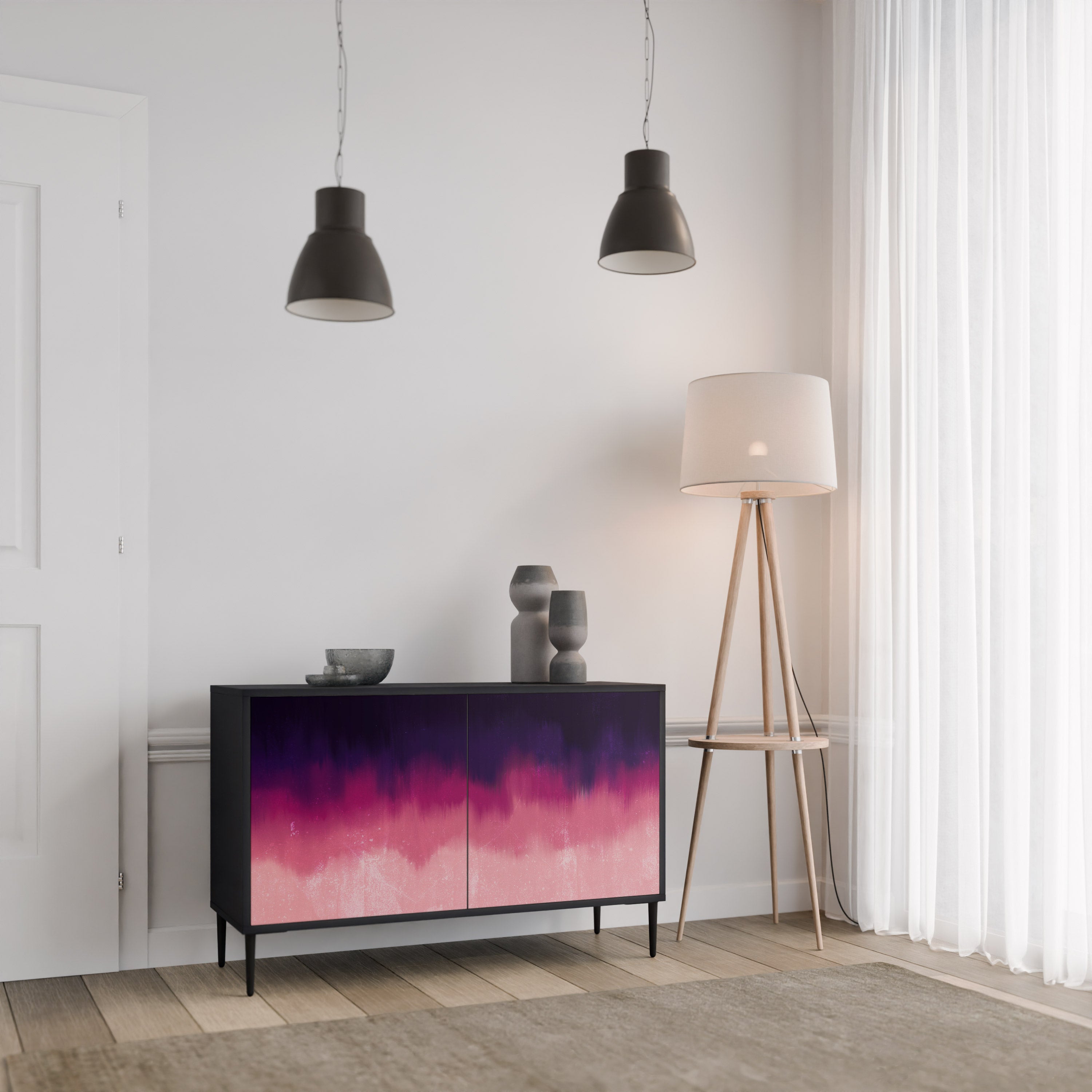 AURORA BOREALIS Komoda 2-drzwiowa korpus Czarny