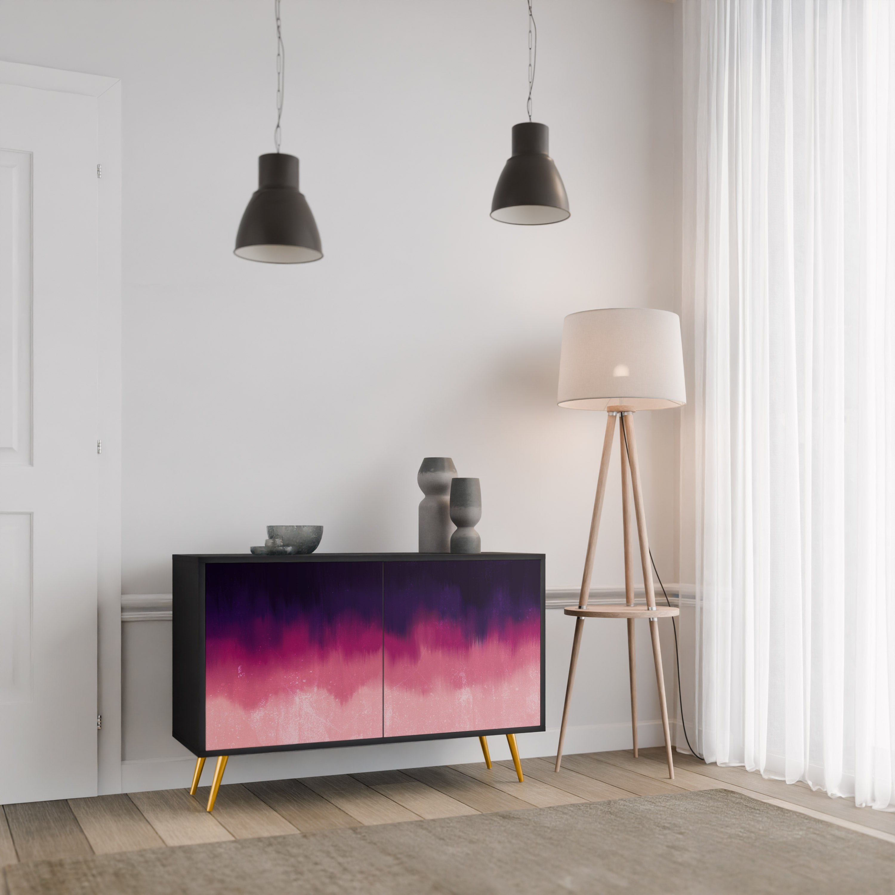 AURORA BOREALIS Komoda 2-drzwiowa korpus Czarny