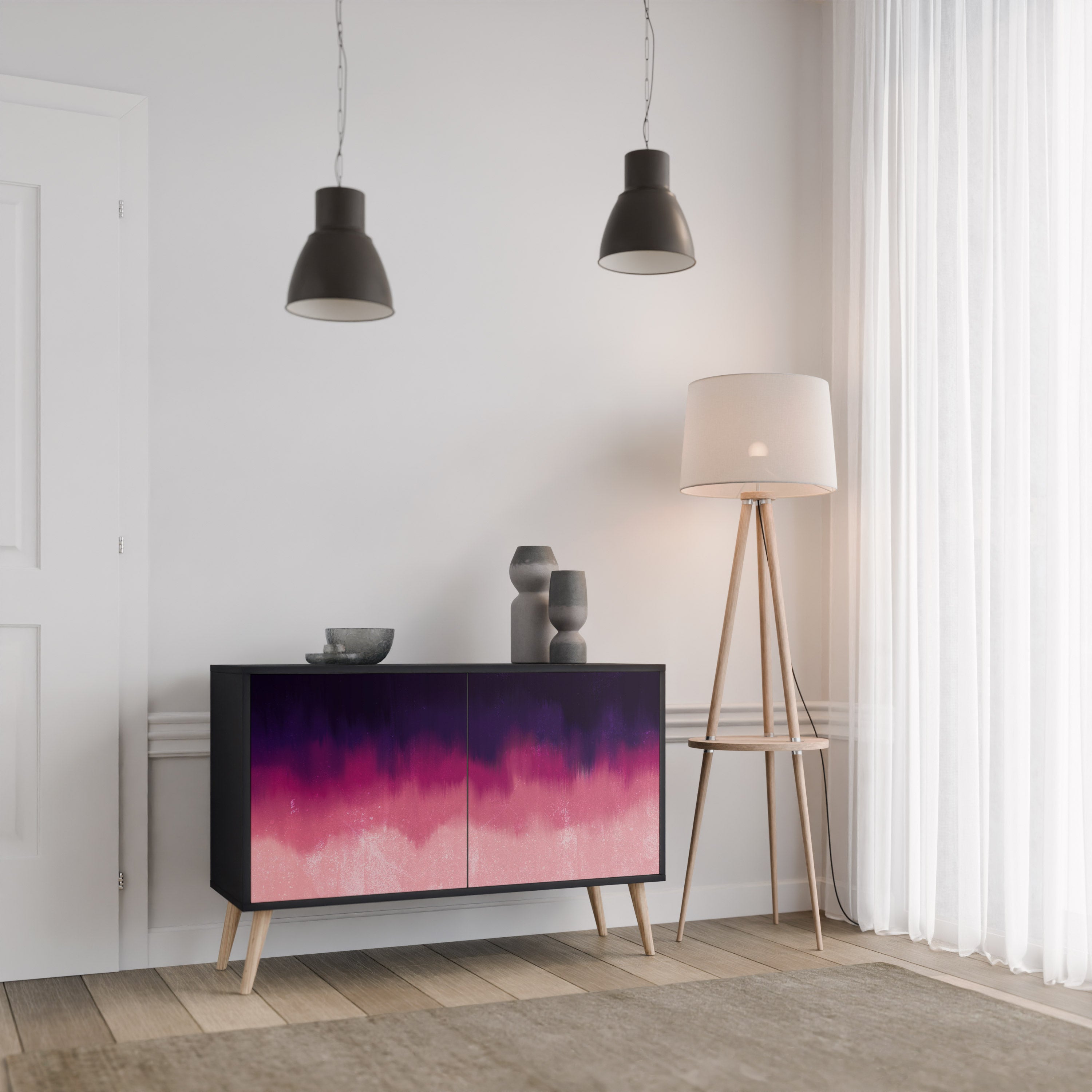 AURORA BOREALIS Komoda 2-drzwiowa korpus Czarny