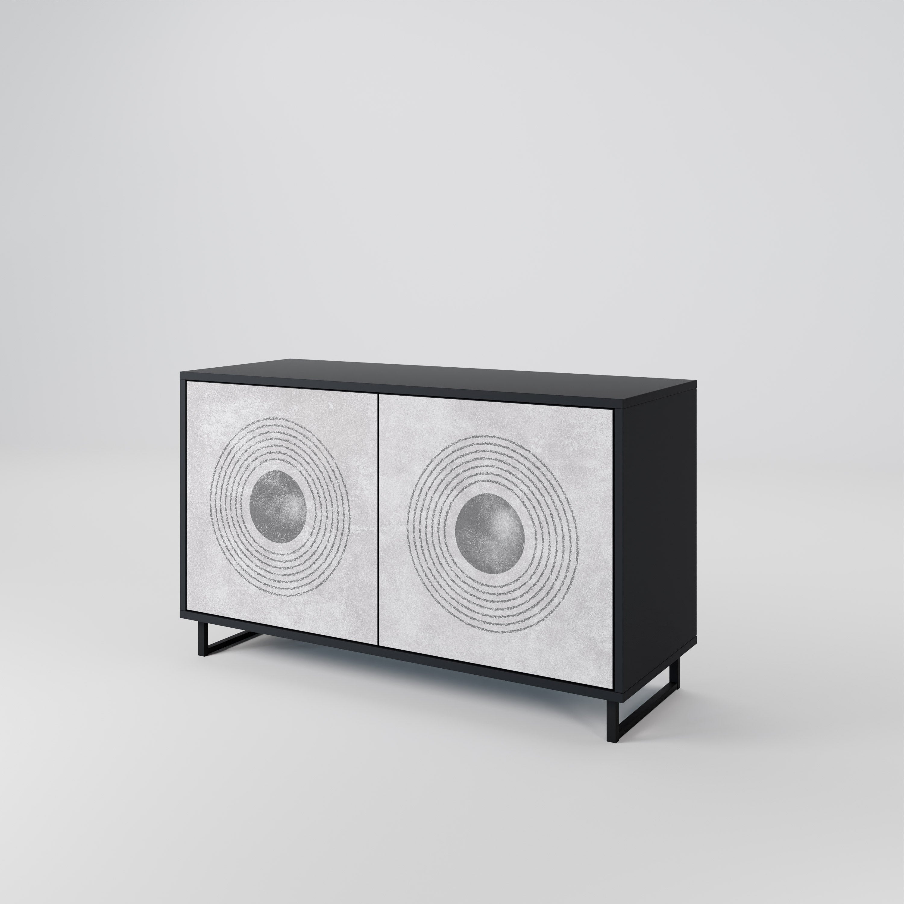 SOLID CIRCLES Komoda 2-drzwiowa korpus Czarny