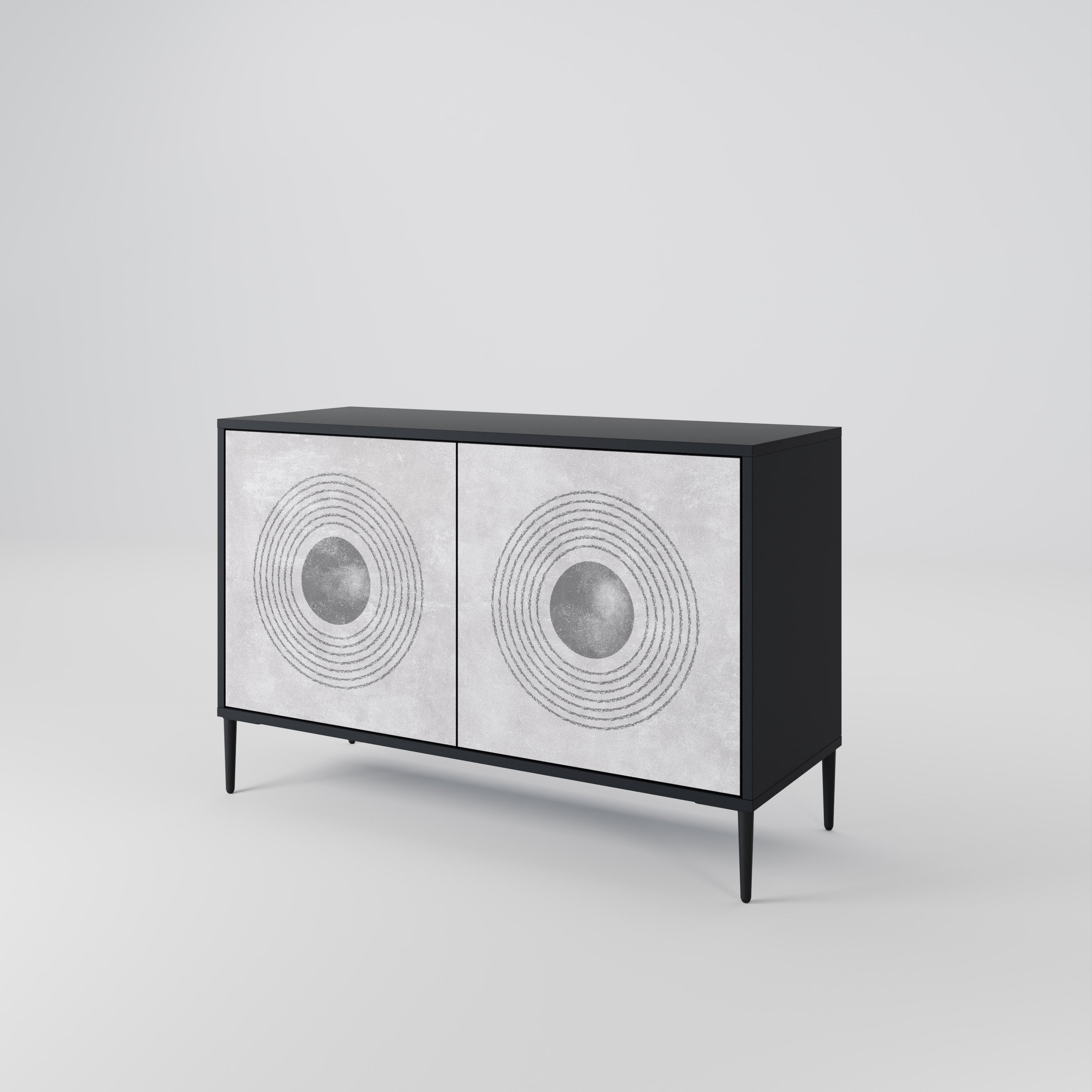 SOLID CIRCLES Komoda 2-drzwiowa korpus Czarny