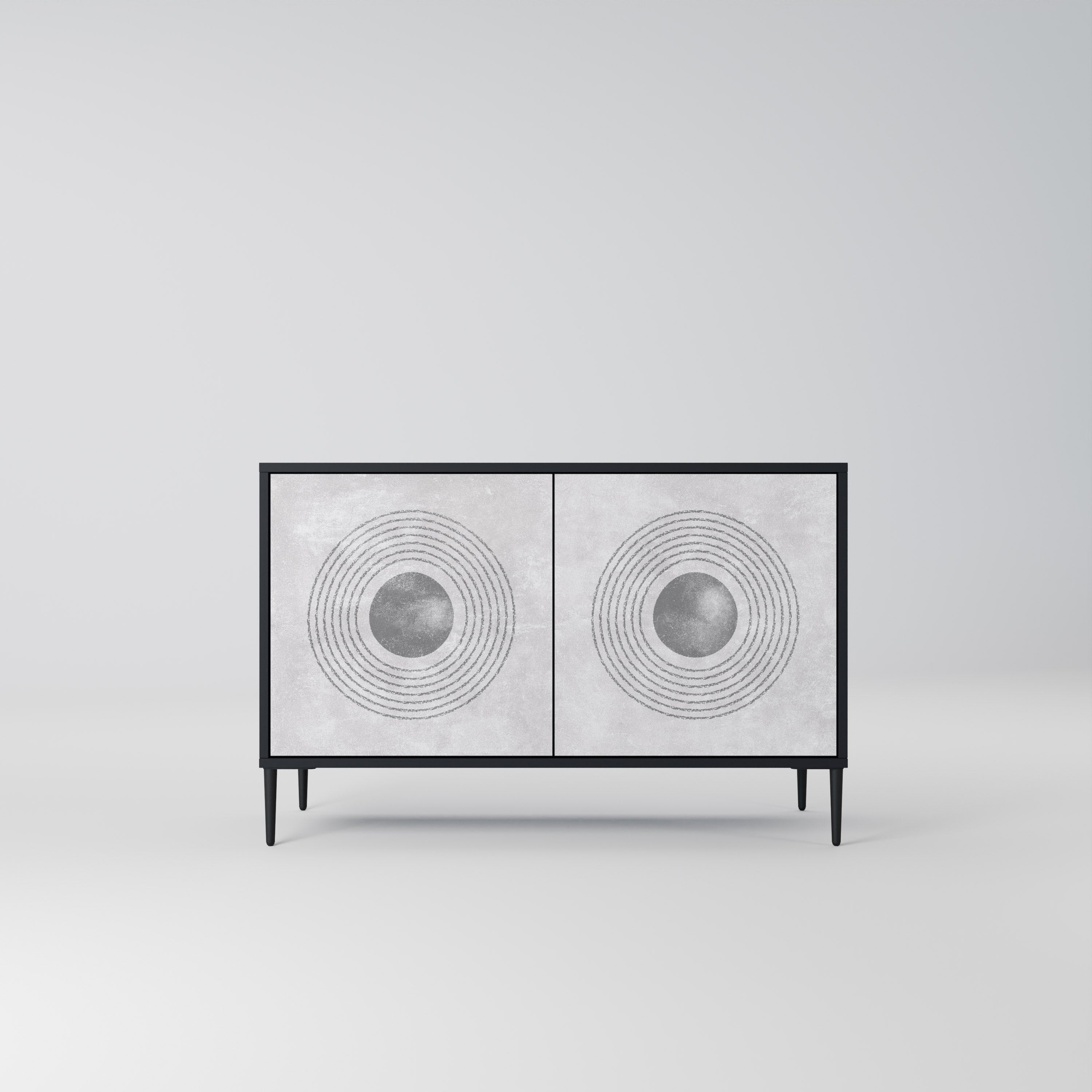 SOLID CIRCLES Komoda 2-drzwiowa korpus Czarny