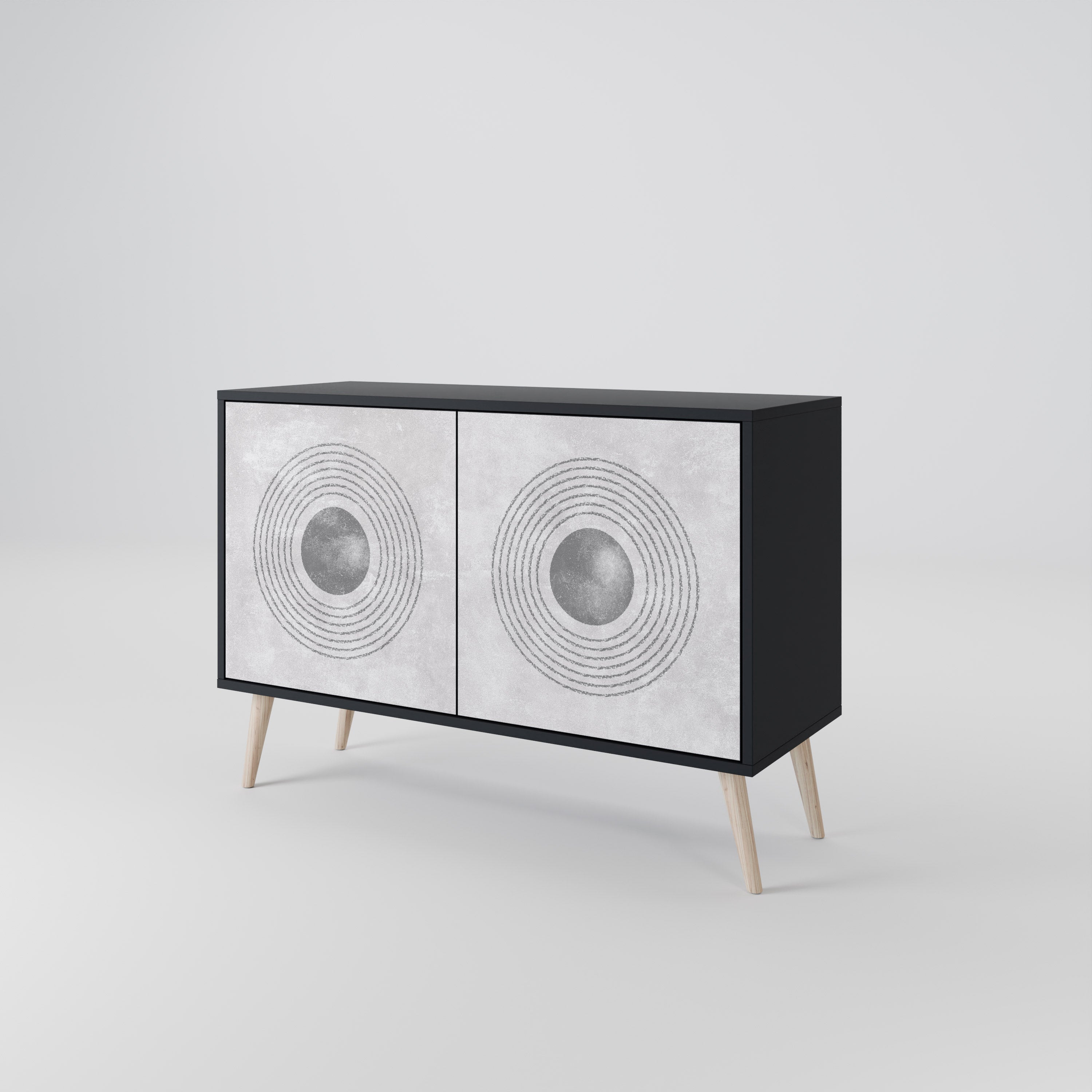 SOLID CIRCLES Komoda 2-drzwiowa korpus Czarny