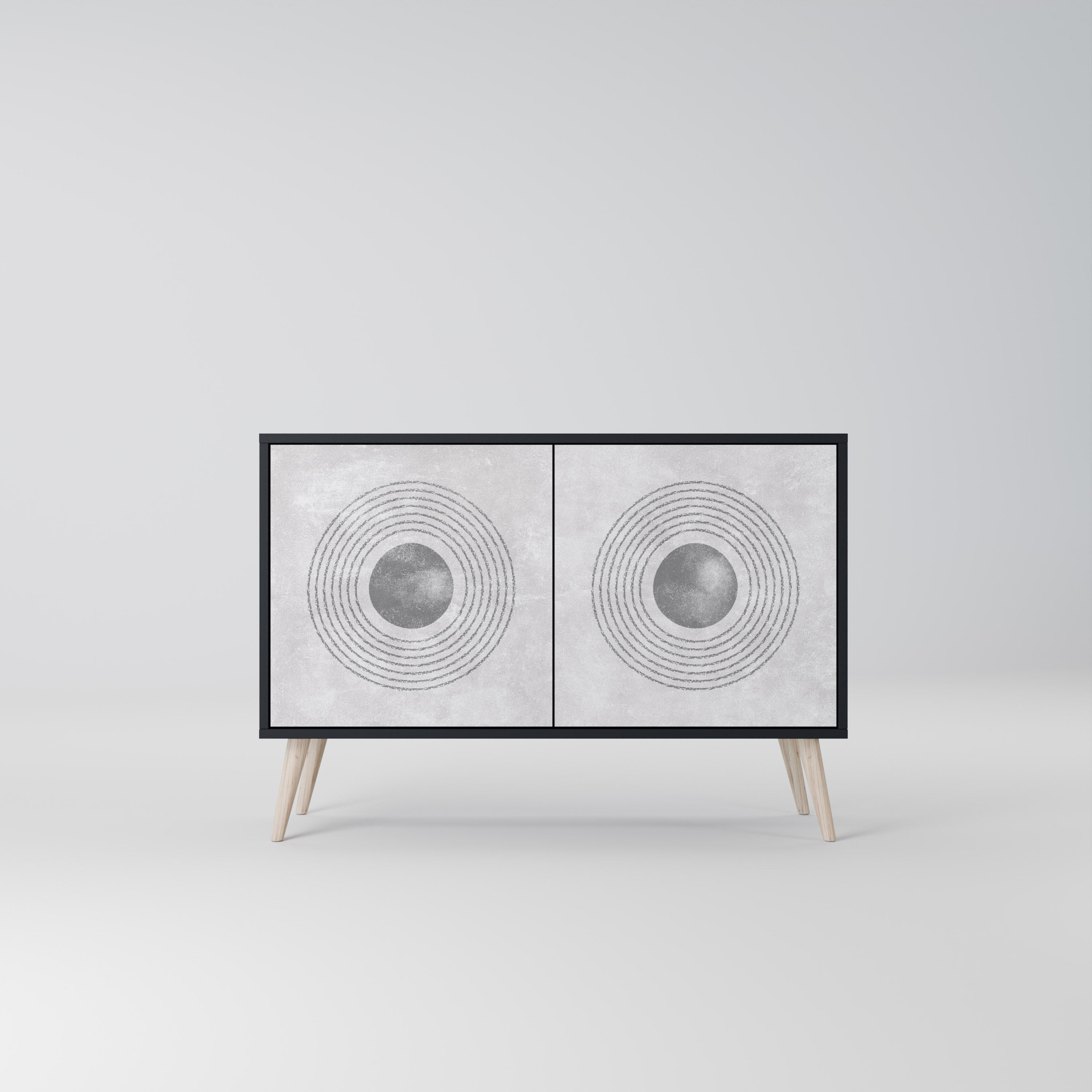 SOLID CIRCLES Komoda 2-drzwiowa korpus Czarny