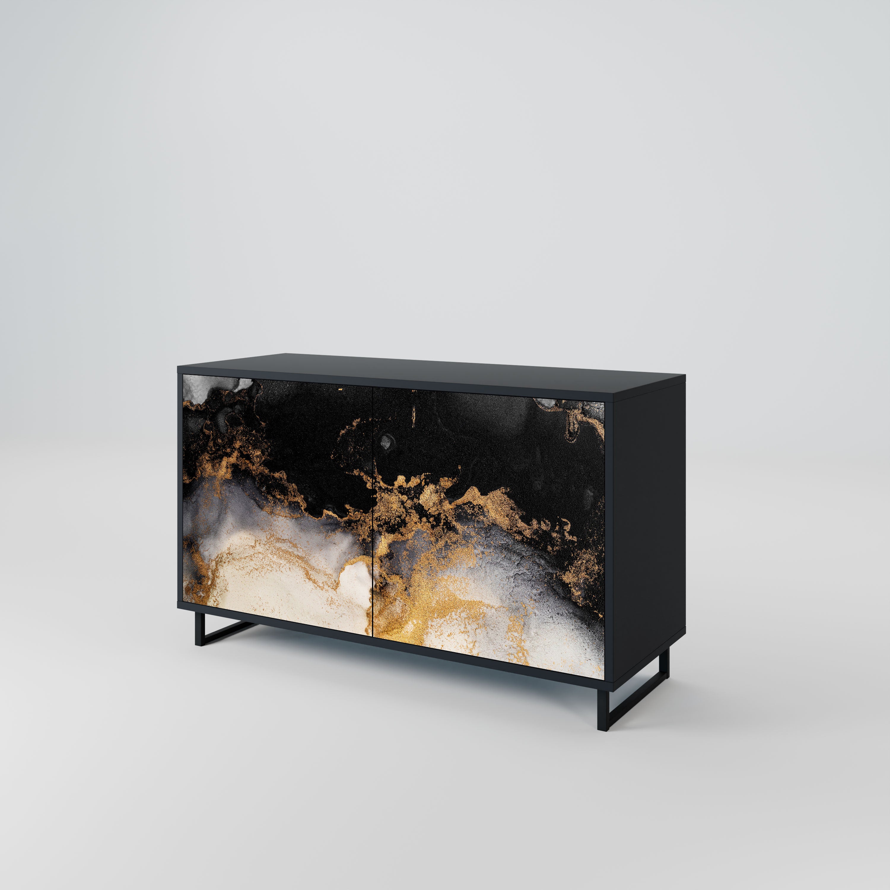 MARBLE OF TOMMORROW Komoda 2-drzwiowa korpus Czarny