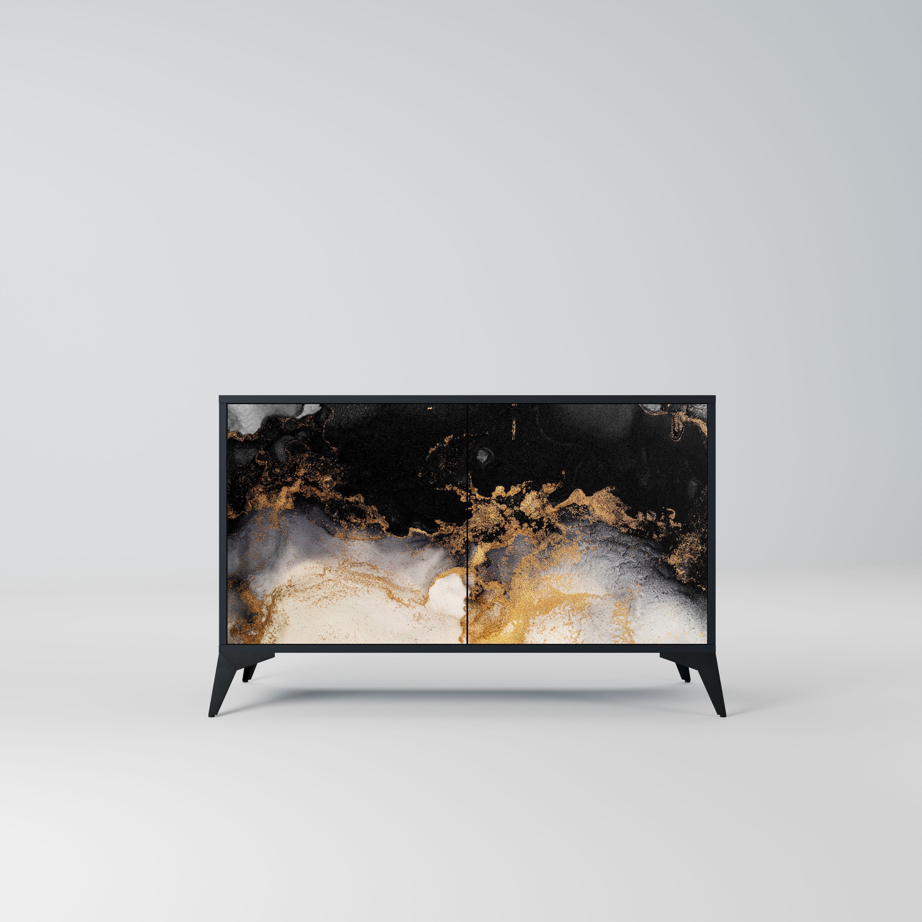 MARBLE OF TOMMORROW Komoda 2-drzwiowa korpus Czarny