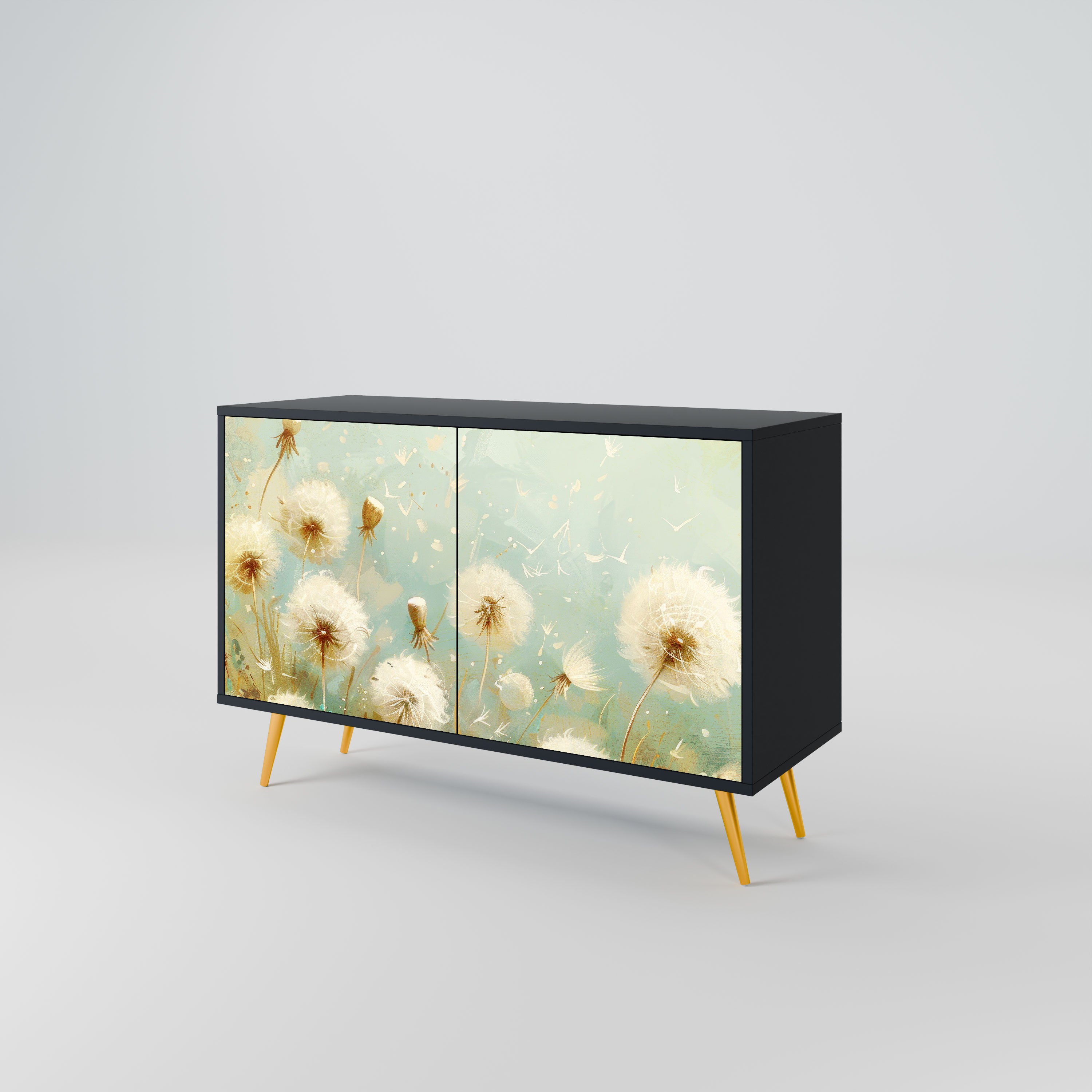 DREAMY MEADOW Komoda 2-drzwiowa korpus Czarny