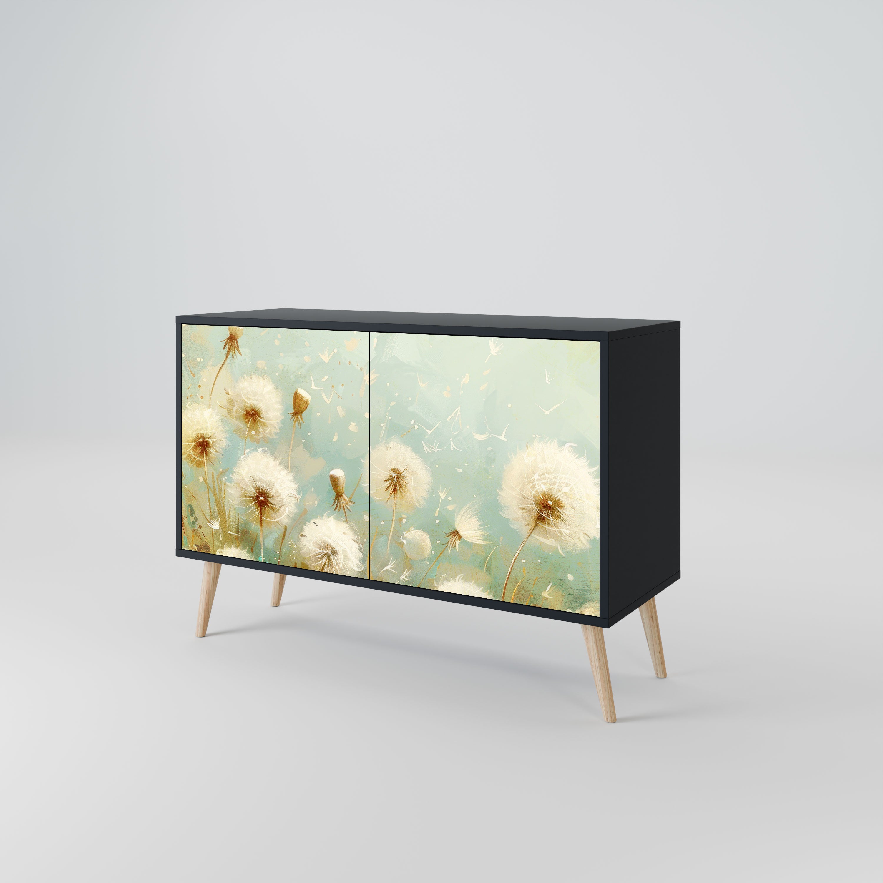 DREAMY MEADOW Komoda 2-drzwiowa korpus Czarny