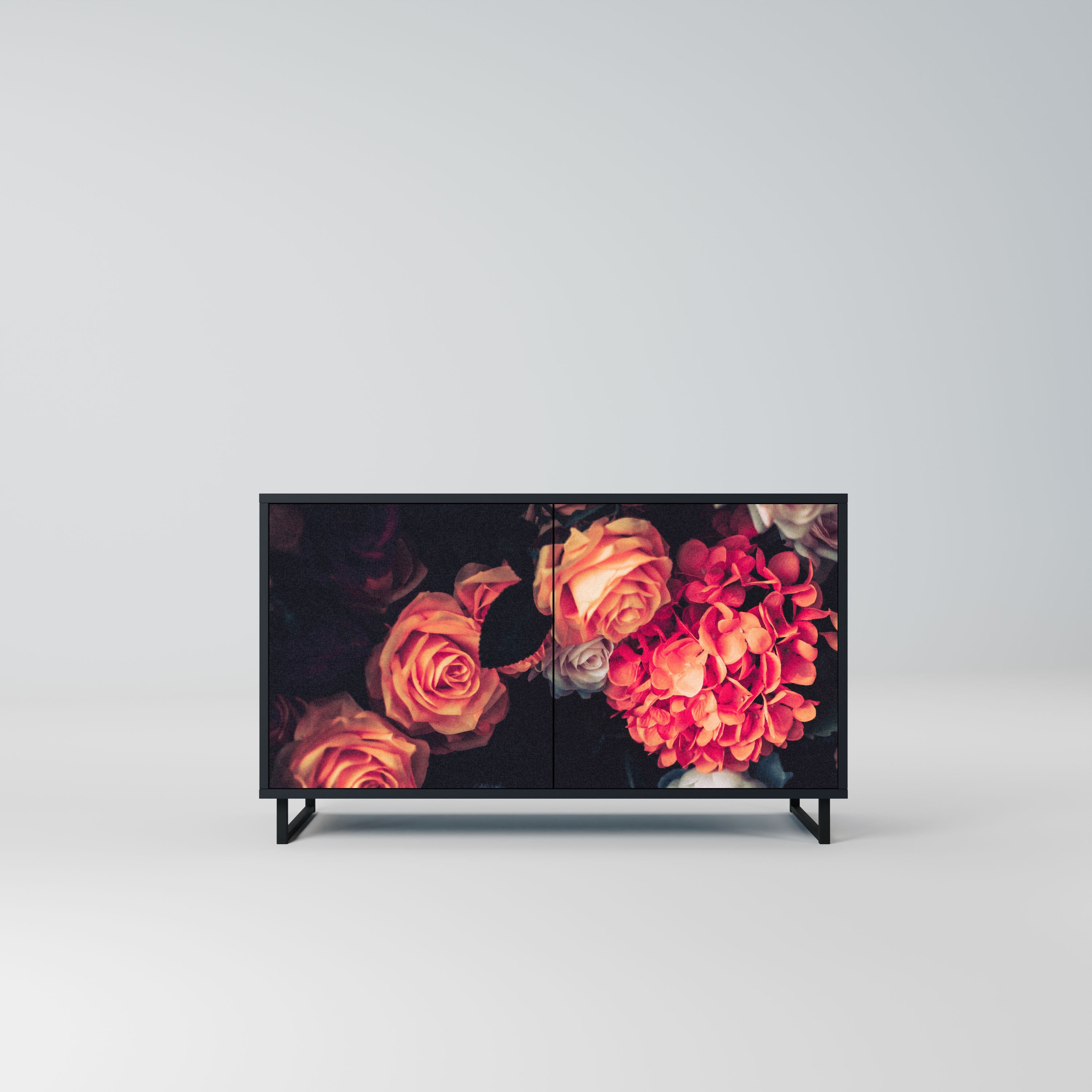 NEVERENDING BLOOM Komoda 2-drzwiowa korpus Czarny