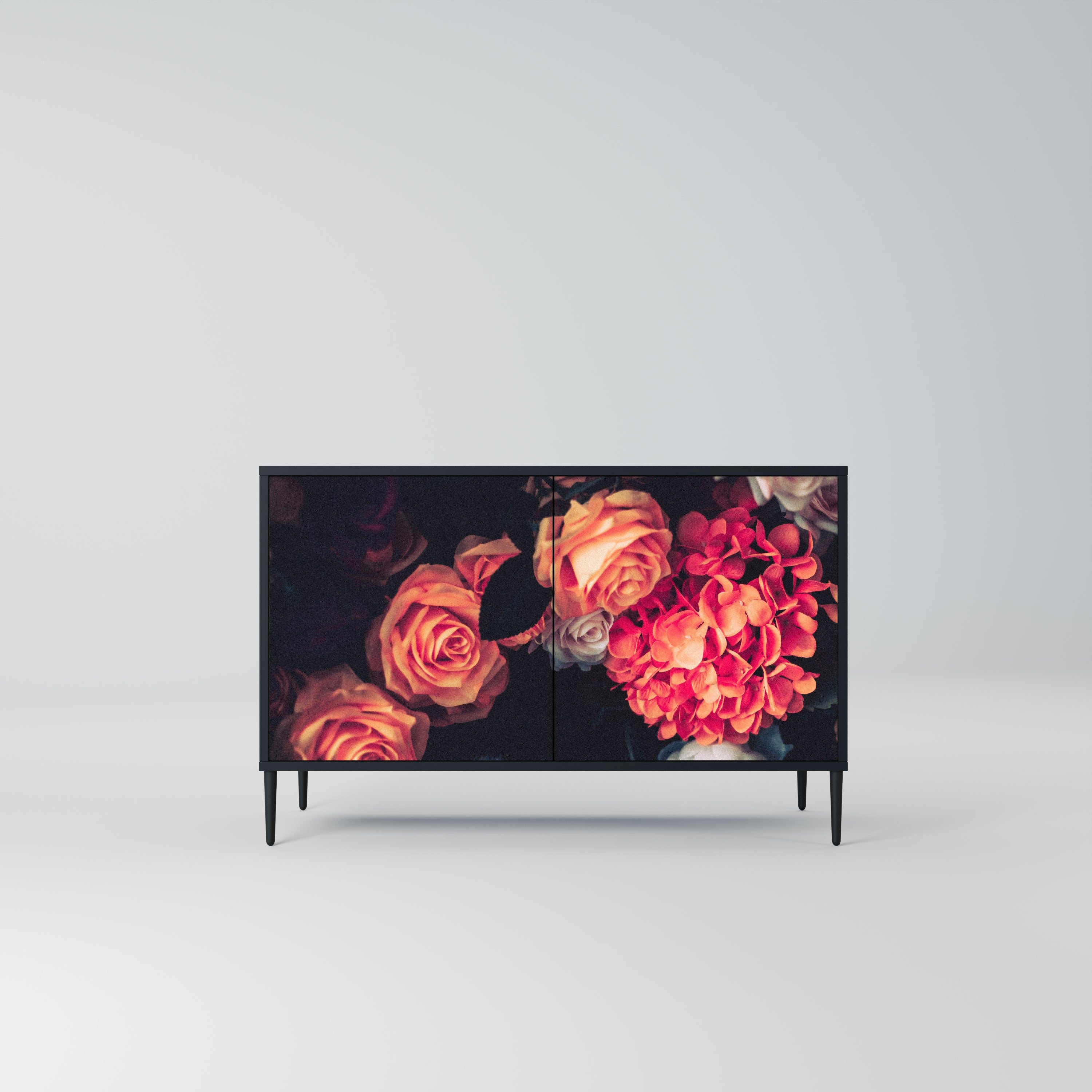 NEVERENDING BLOOM Komoda 2-drzwiowa korpus Czarny