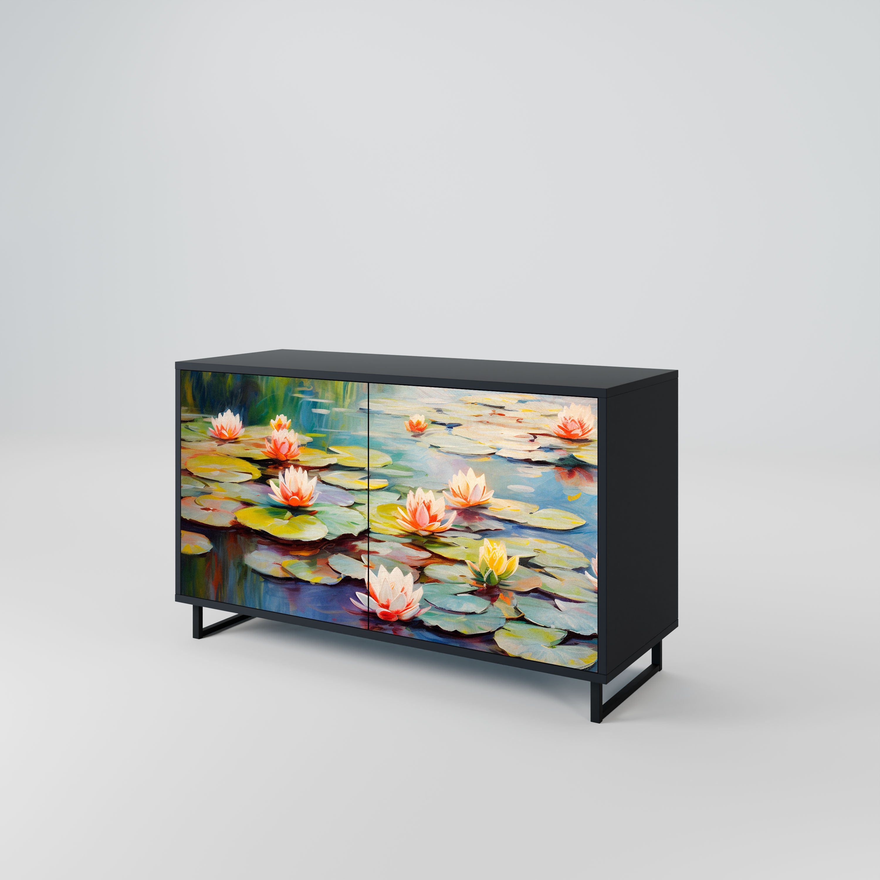 BLOOMING WATERS Komoda 2-drzwiowa korpus Czarny