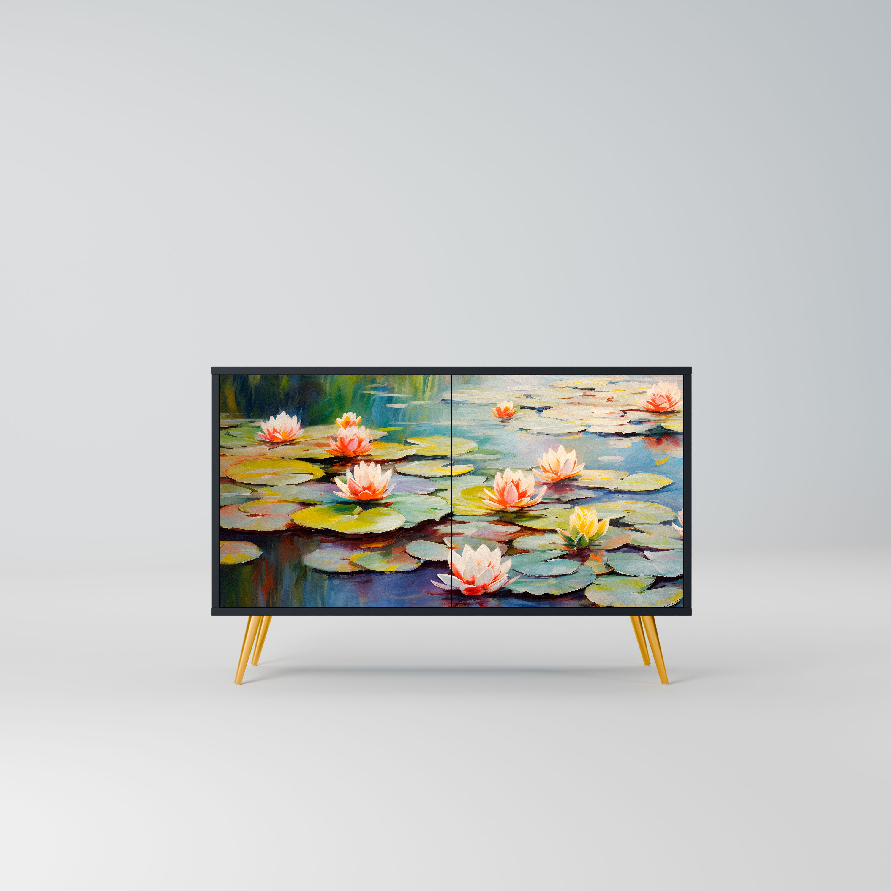 BLOOMING WATERS Komoda 2-drzwiowa korpus Czarny