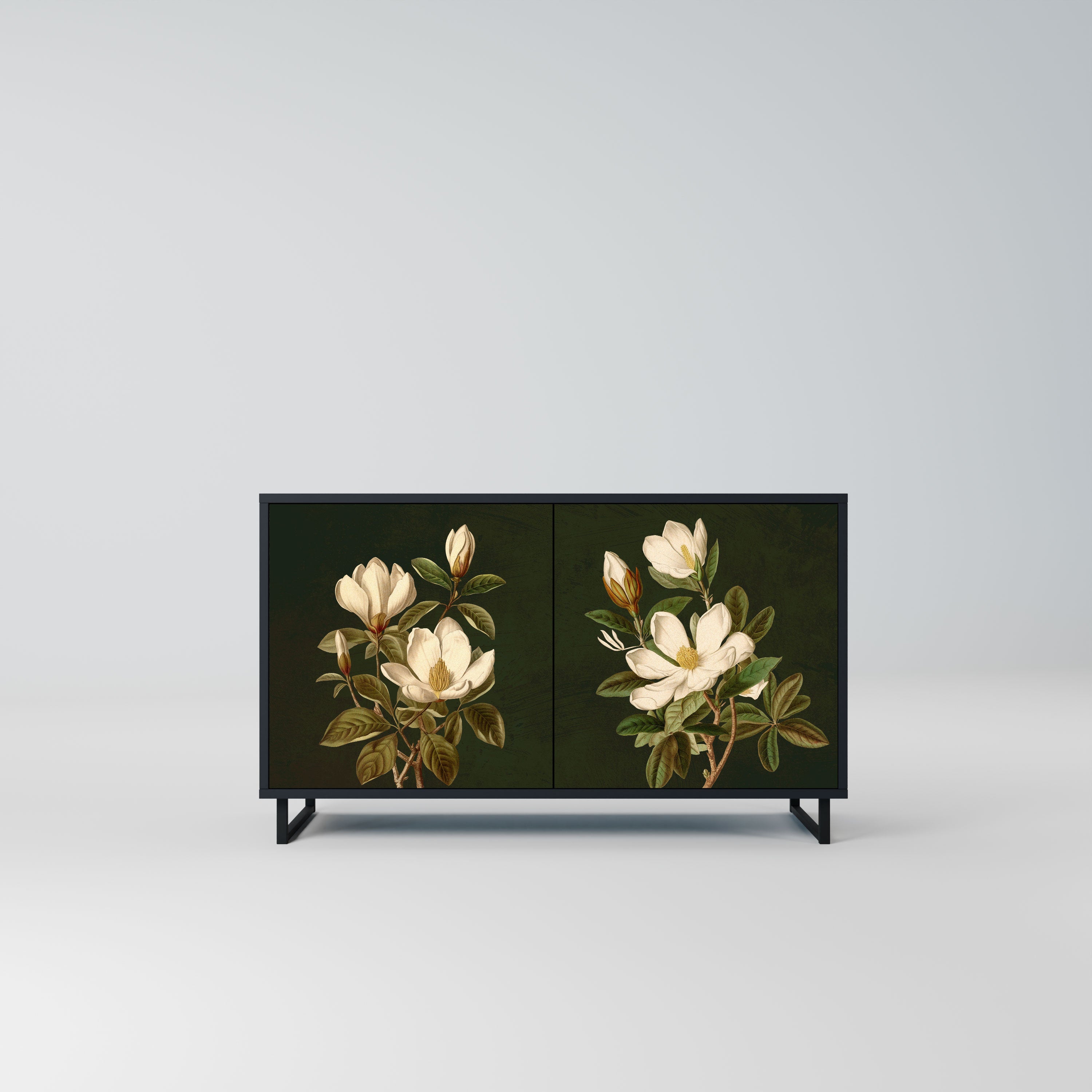 FLORAL NOIR Komoda 2-drzwiowa korpus Czarny