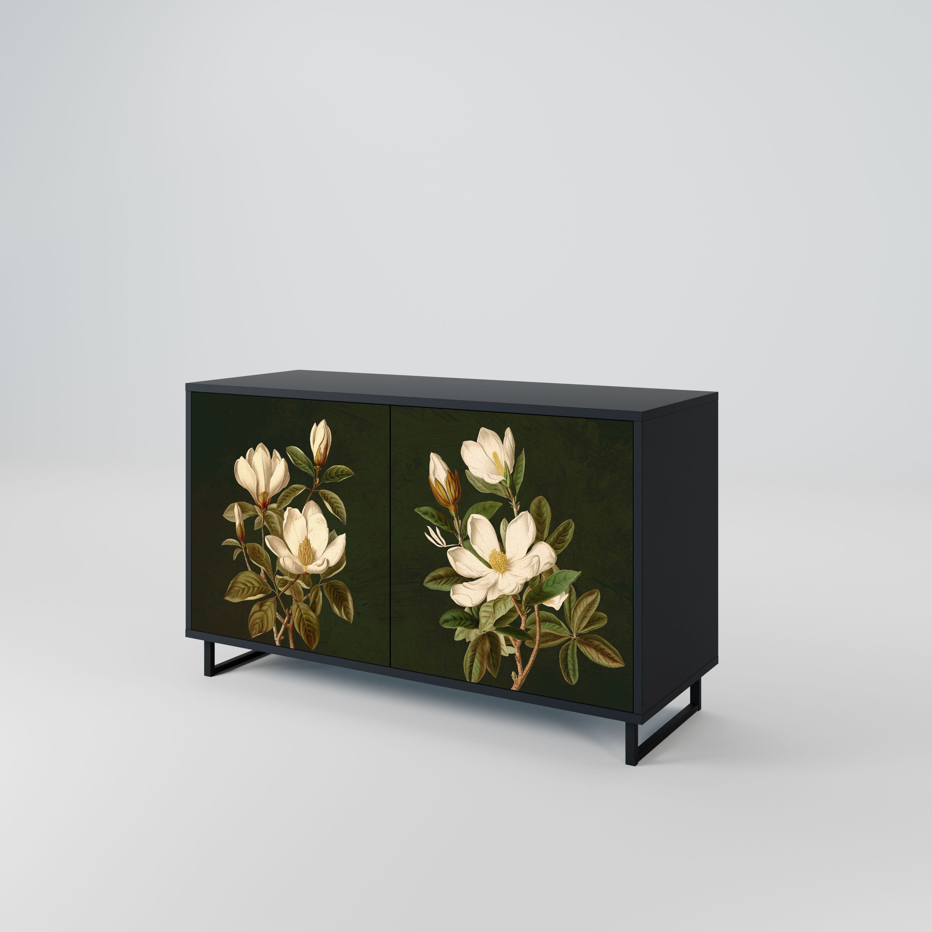 FLORAL NOIR Komoda 2-drzwiowa korpus Czarny