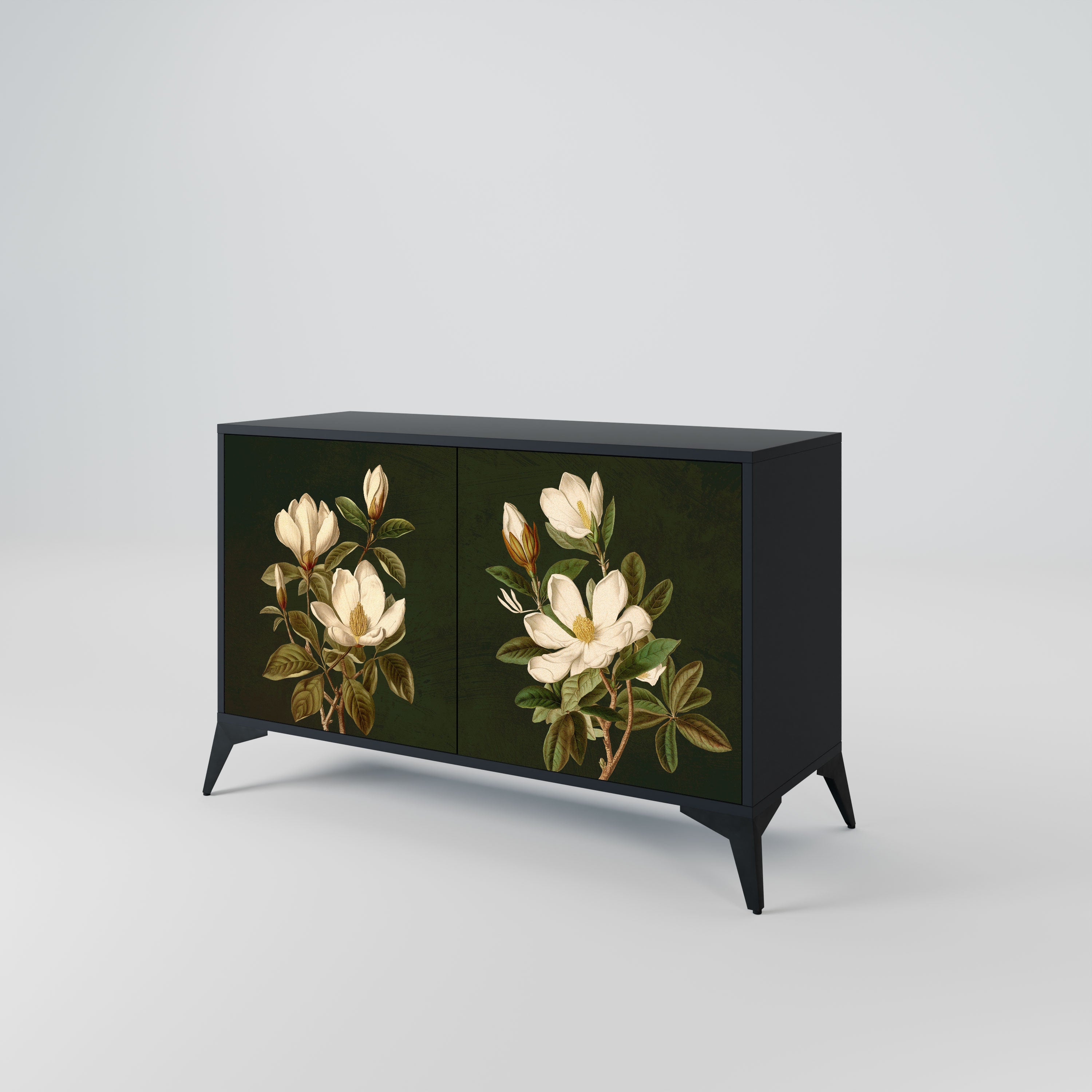 FLORAL NOIR Komoda 2-drzwiowa korpus Czarny