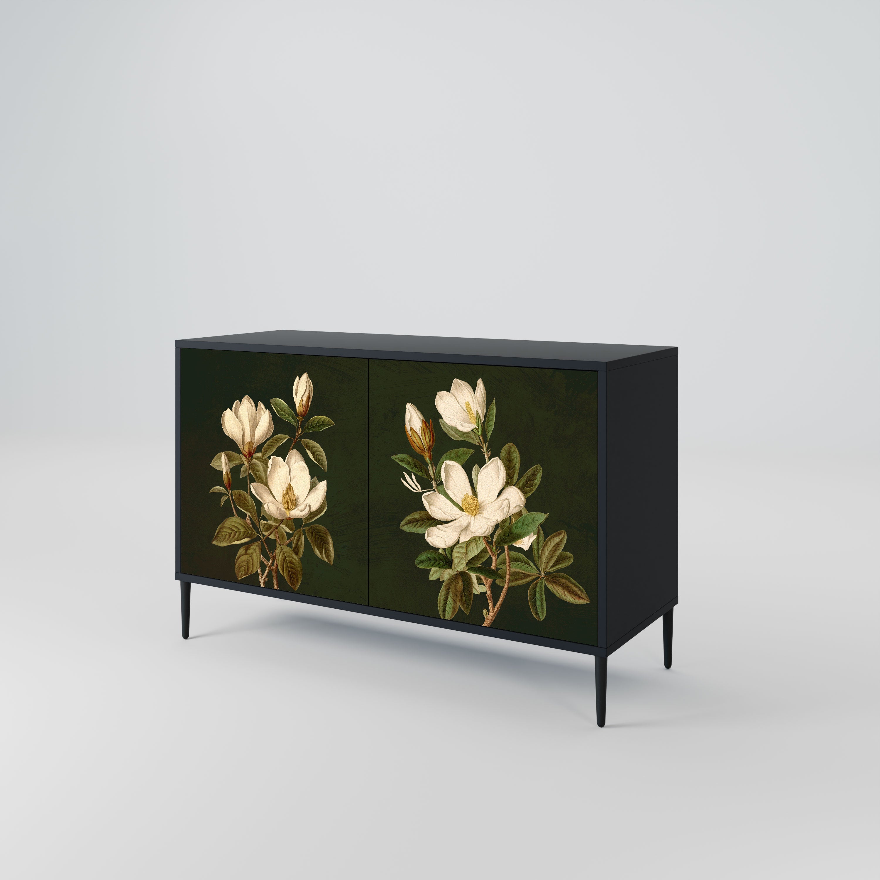 FLORAL NOIR Komoda 2-drzwiowa korpus Czarny