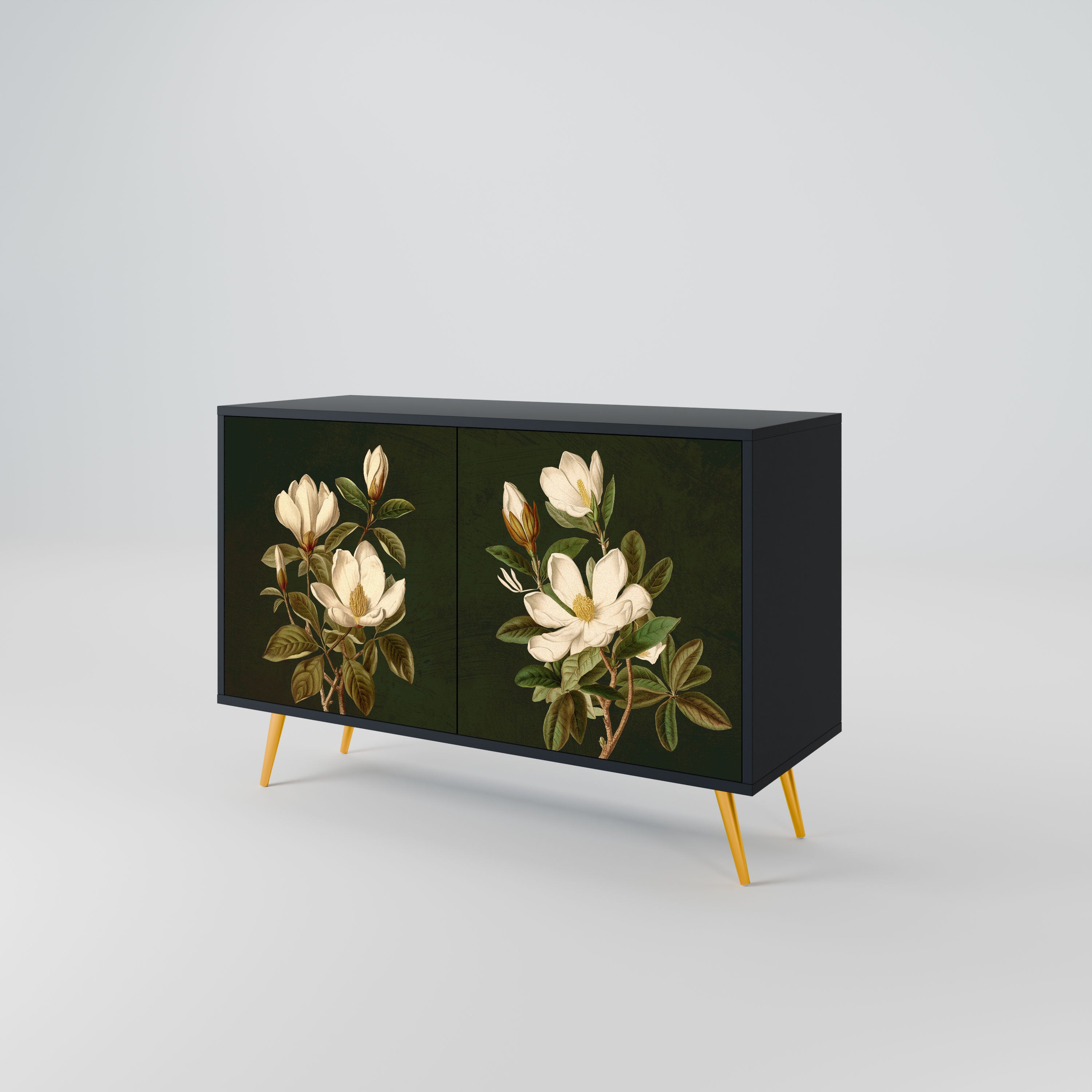 FLORAL NOIR Komoda 2-drzwiowa korpus Czarny