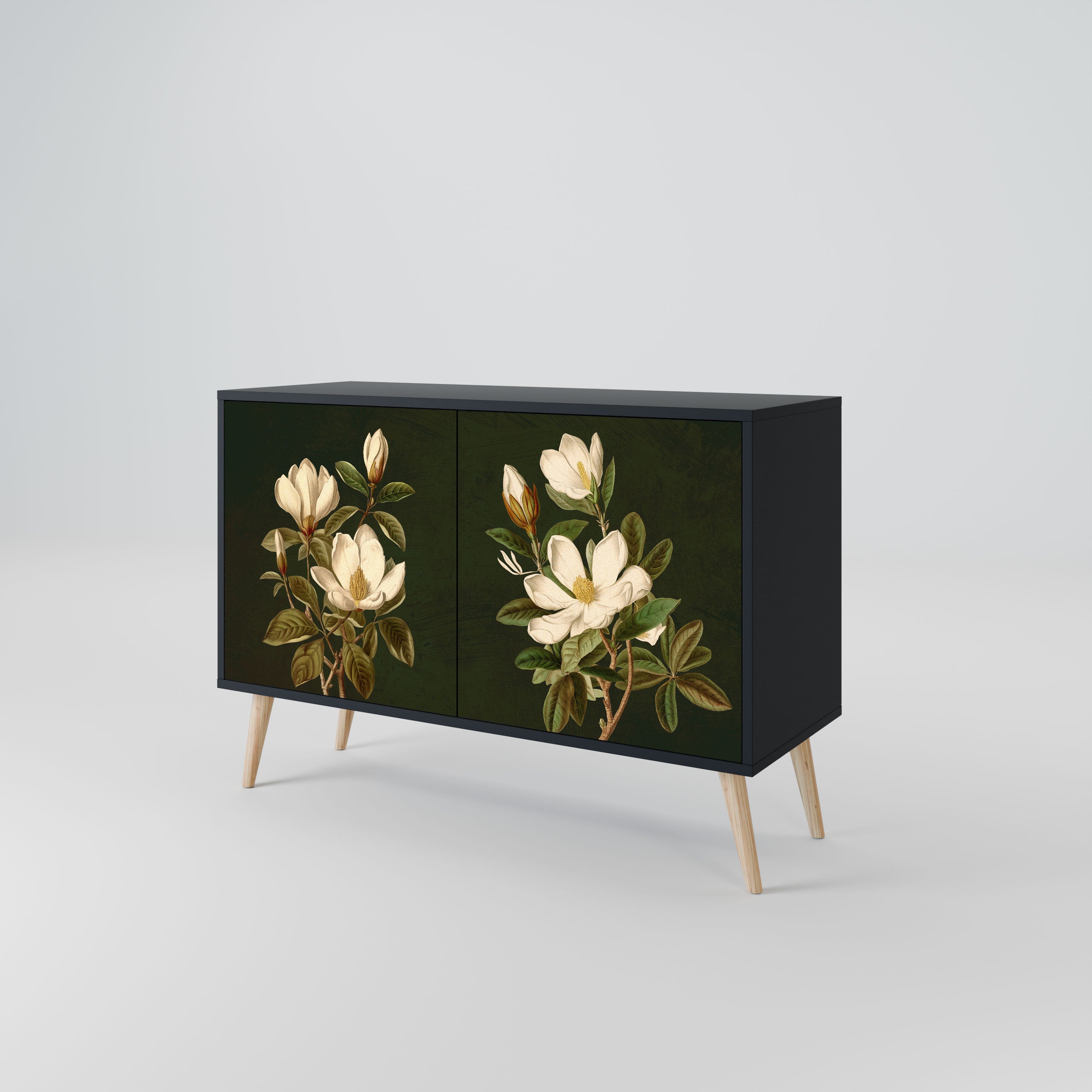 FLORAL NOIR Komoda 2-drzwiowa korpus Czarny