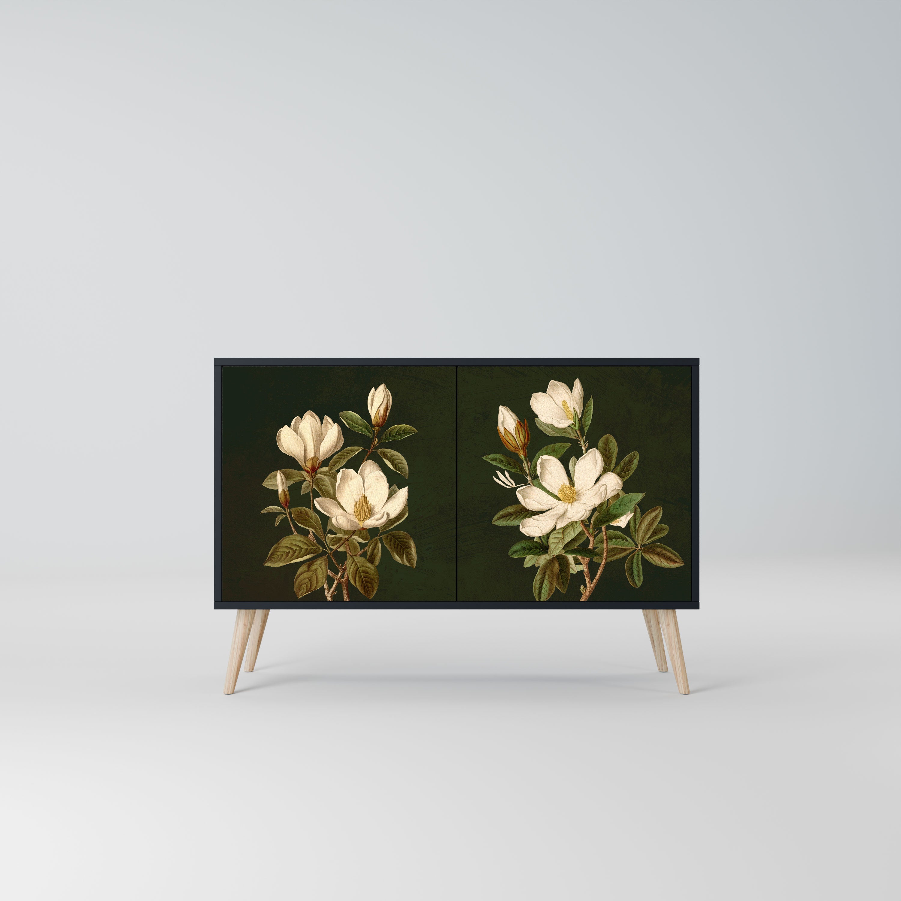 FLORAL NOIR Komoda 2-drzwiowa korpus Czarny