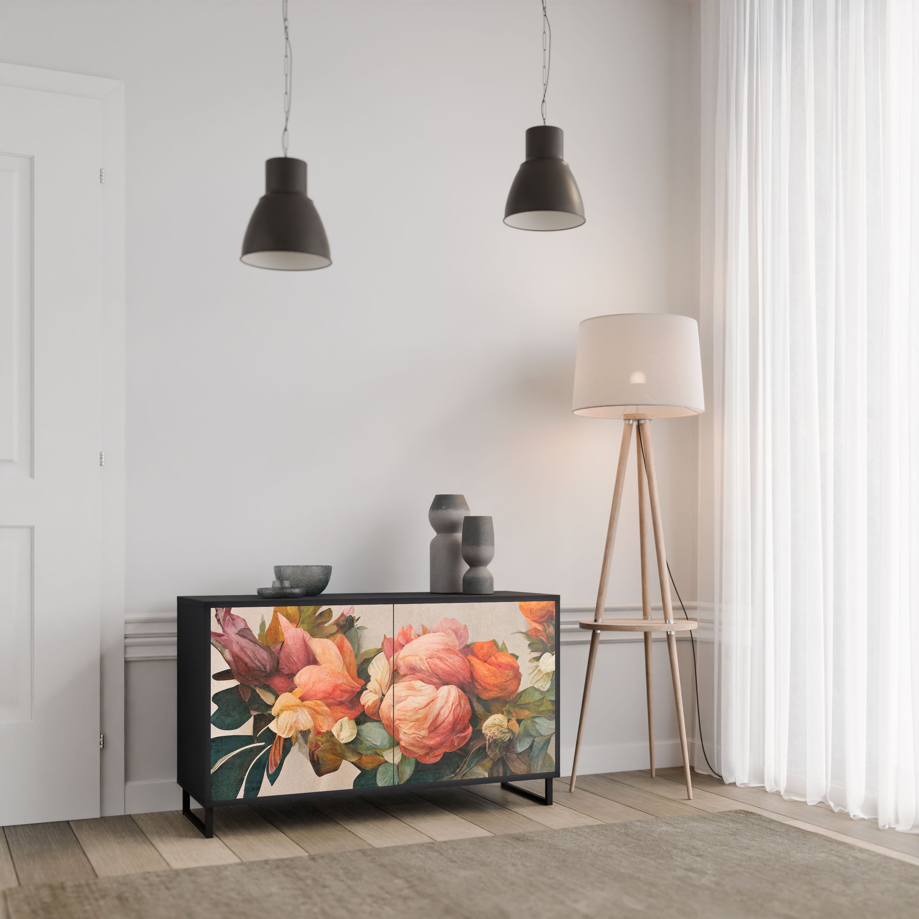 STYLISH BEAUTY Komoda 2-drzwiowa korpus Czarny