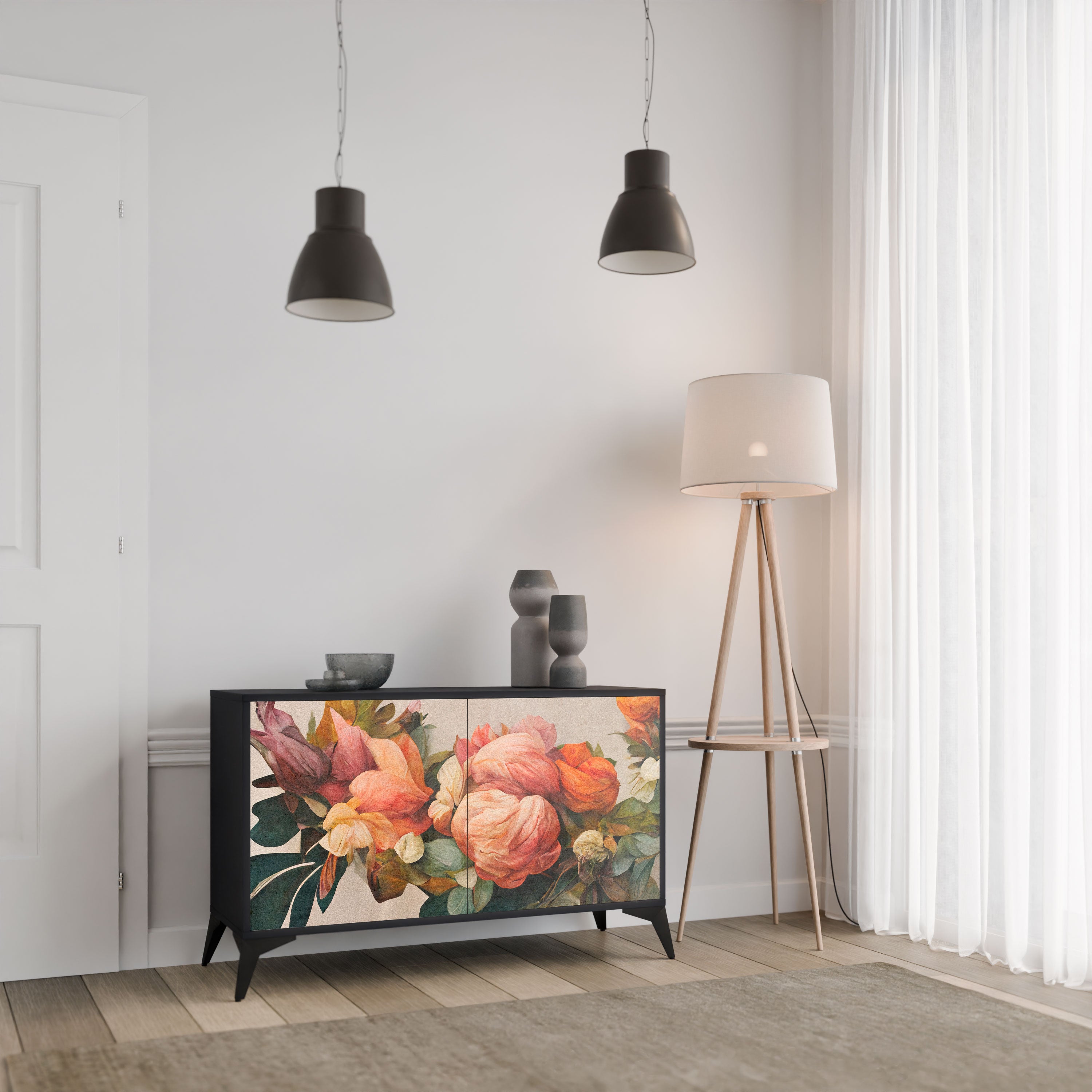 STYLISH BEAUTY Komoda 2-drzwiowa korpus Czarny