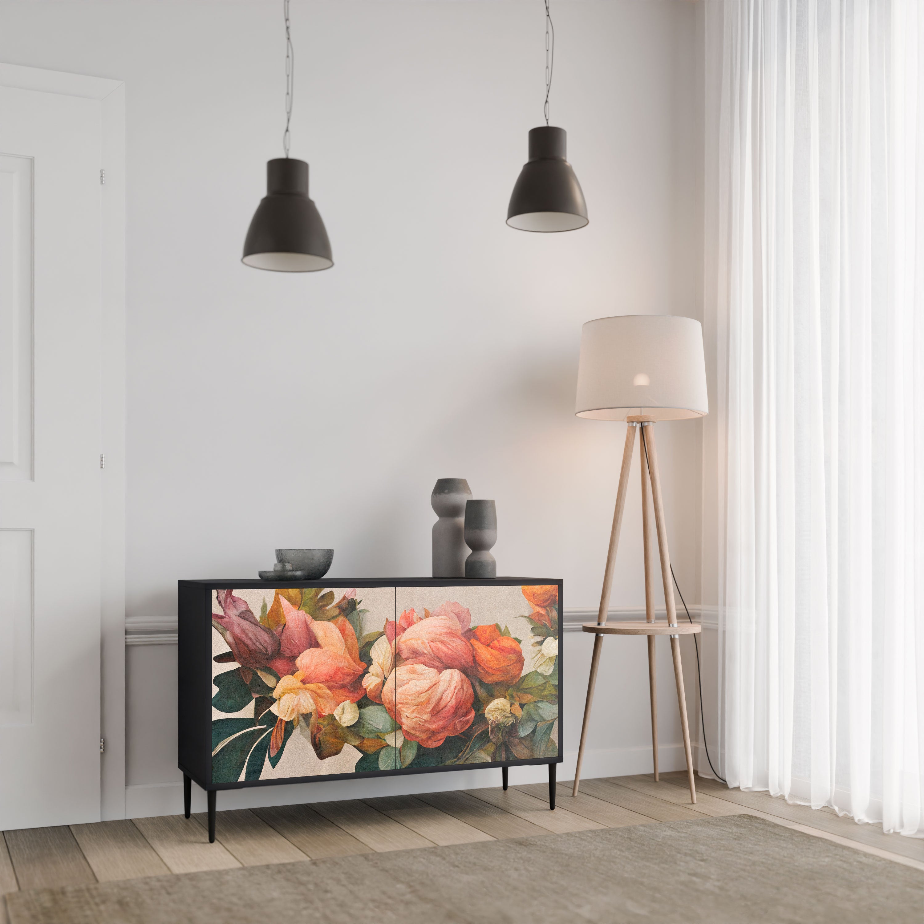 STYLISH BEAUTY Komoda 2-drzwiowa korpus Czarny