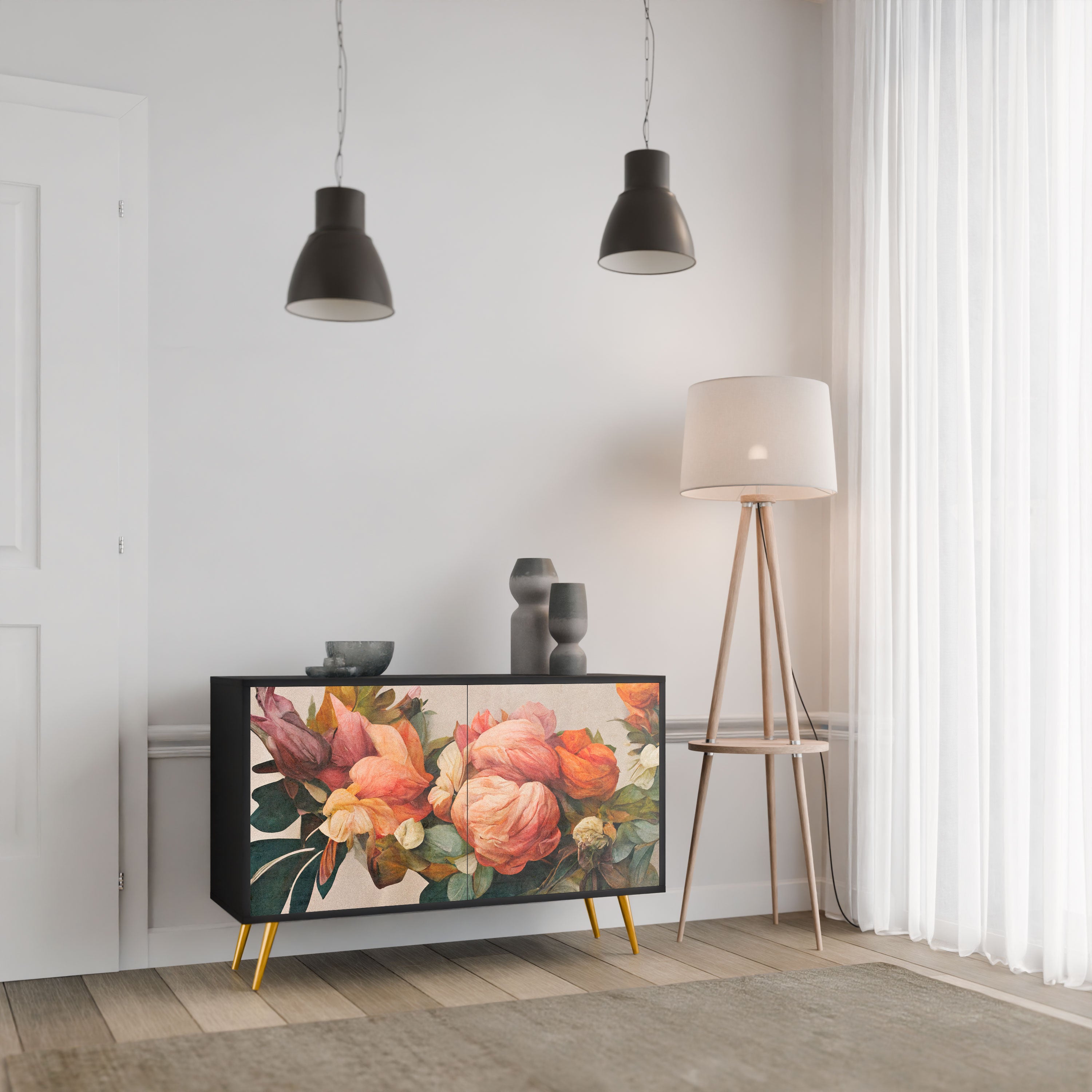STYLISH BEAUTY Komoda 2-drzwiowa korpus Czarny