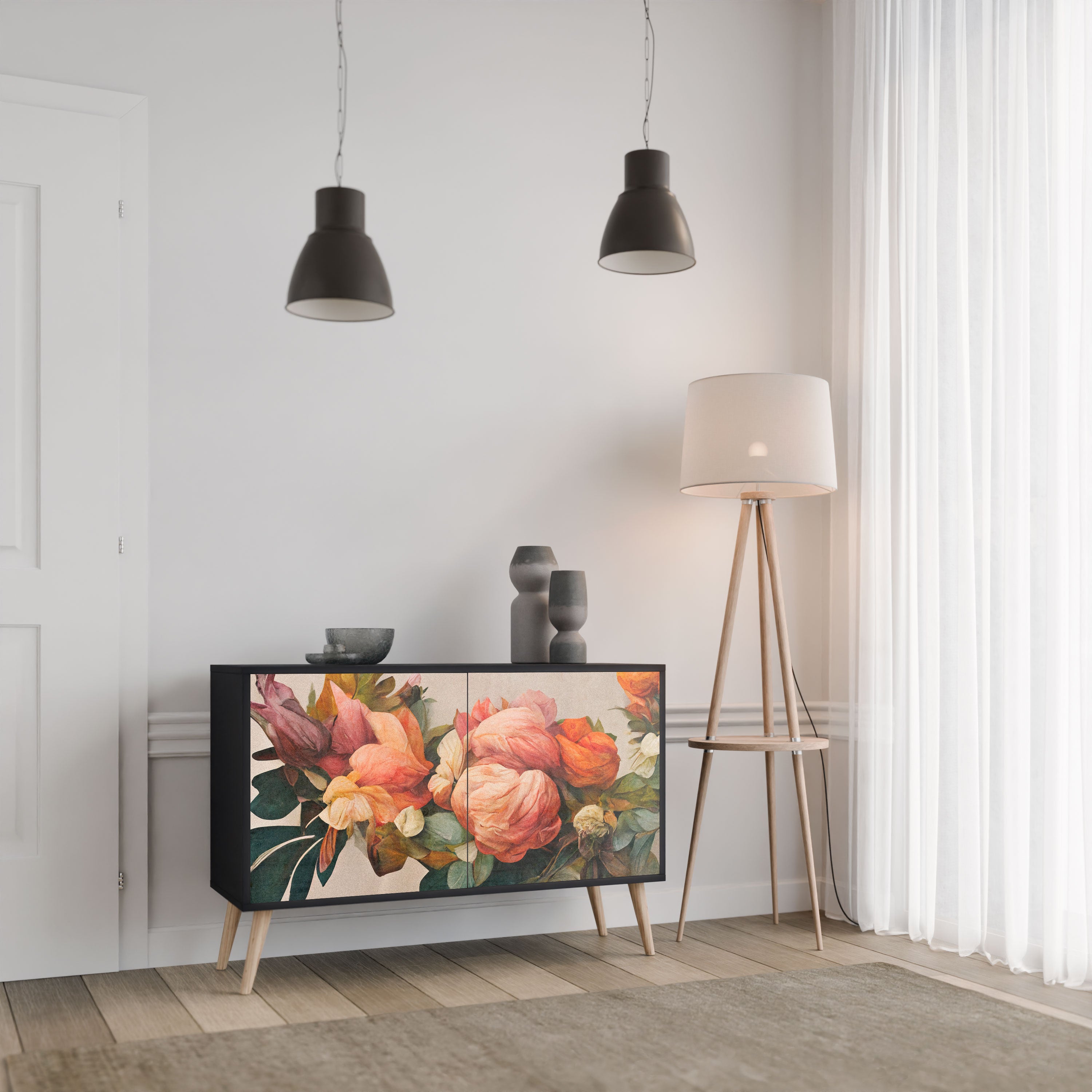 STYLISH BEAUTY Komoda 2-drzwiowa korpus Czarny