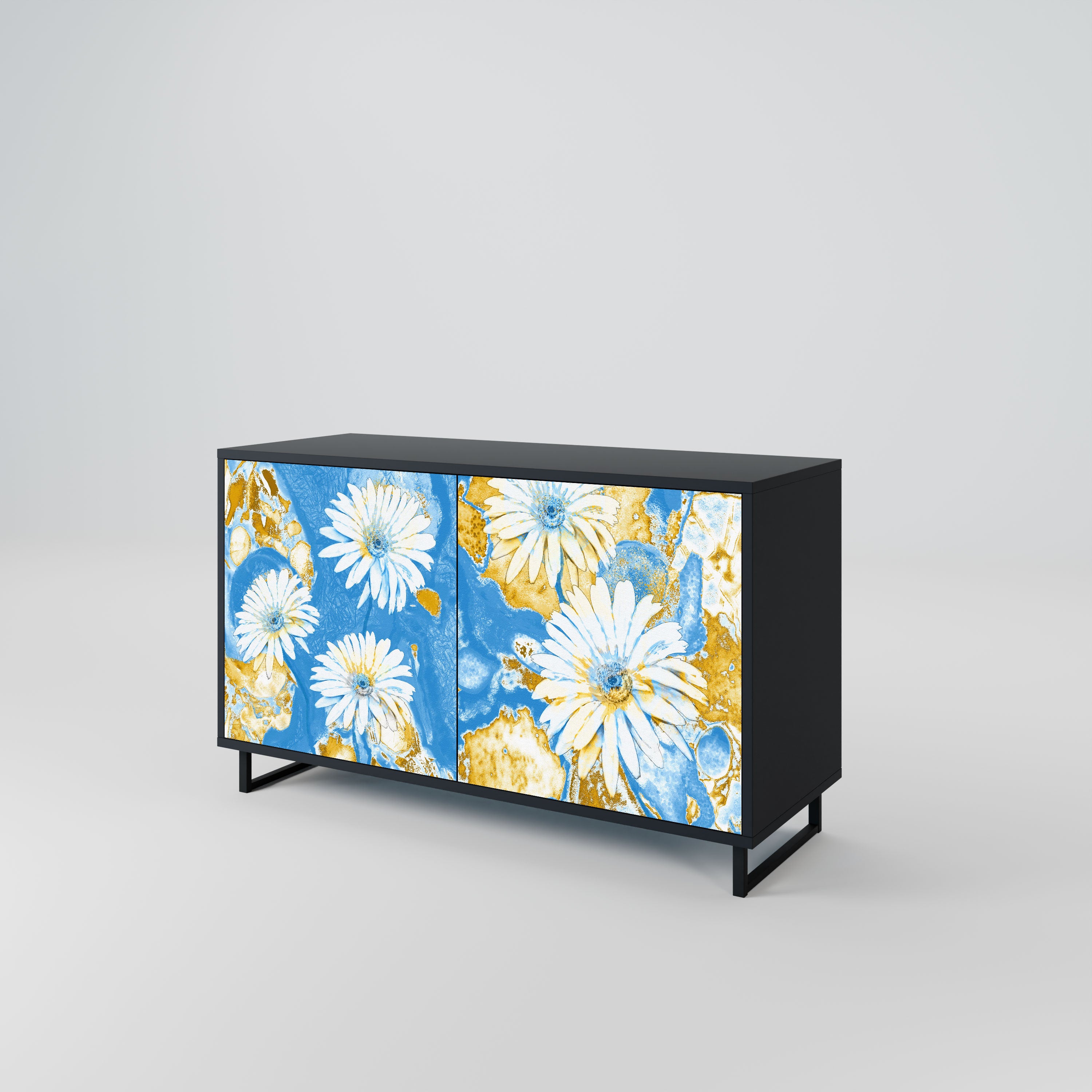 DAISY LUXE Komoda 2-drzwiowa korpus Czarny