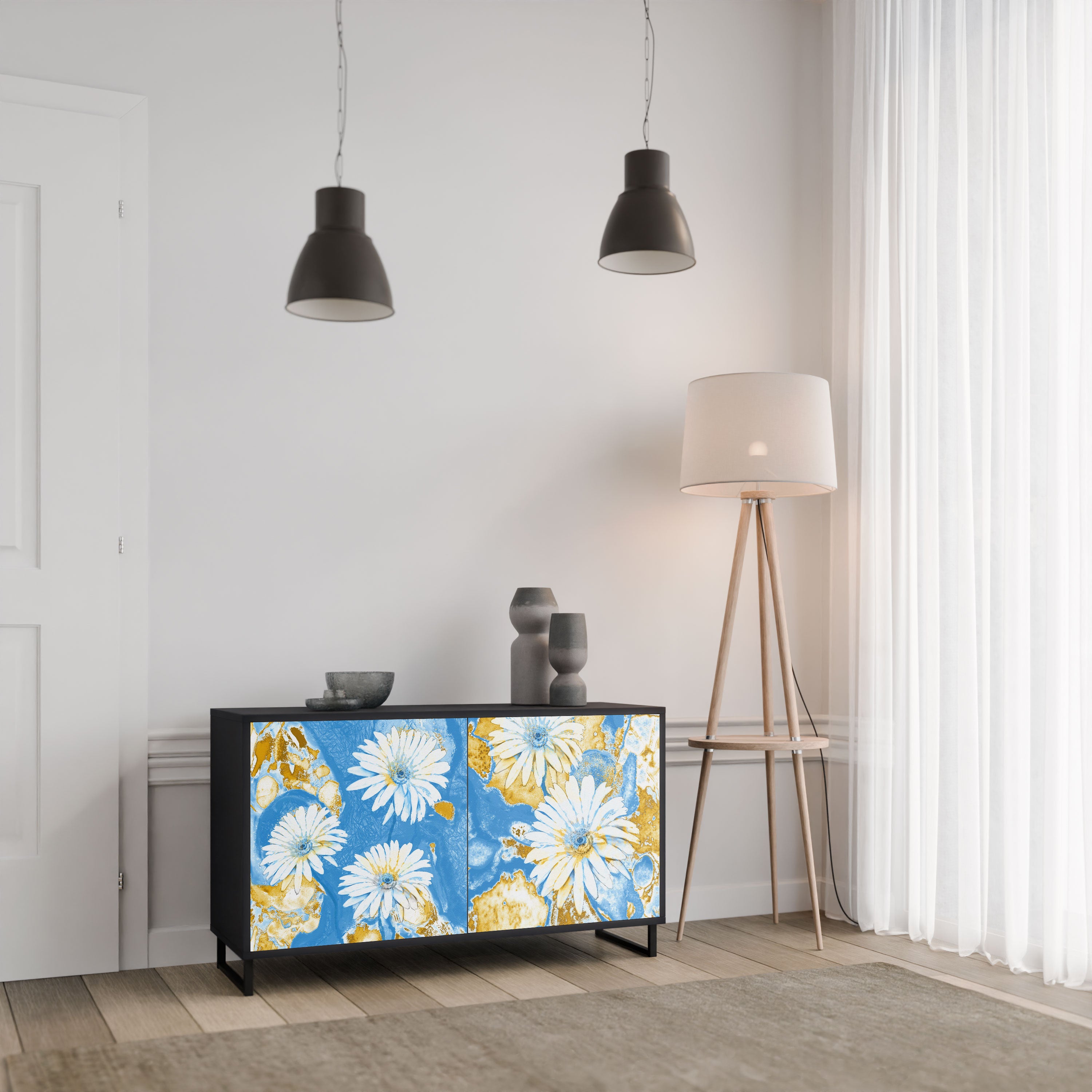 DAISY LUXE Komoda 2-drzwiowa korpus Czarny