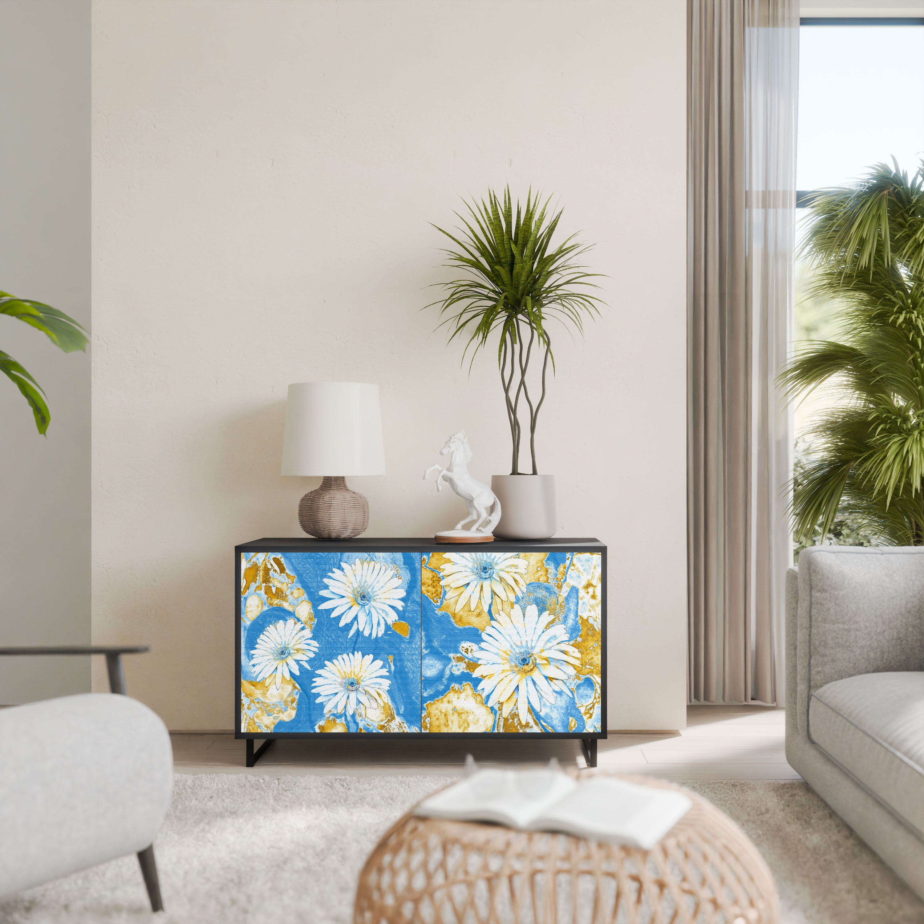 DAISY LUXE Komoda 2-drzwiowa korpus Czarny