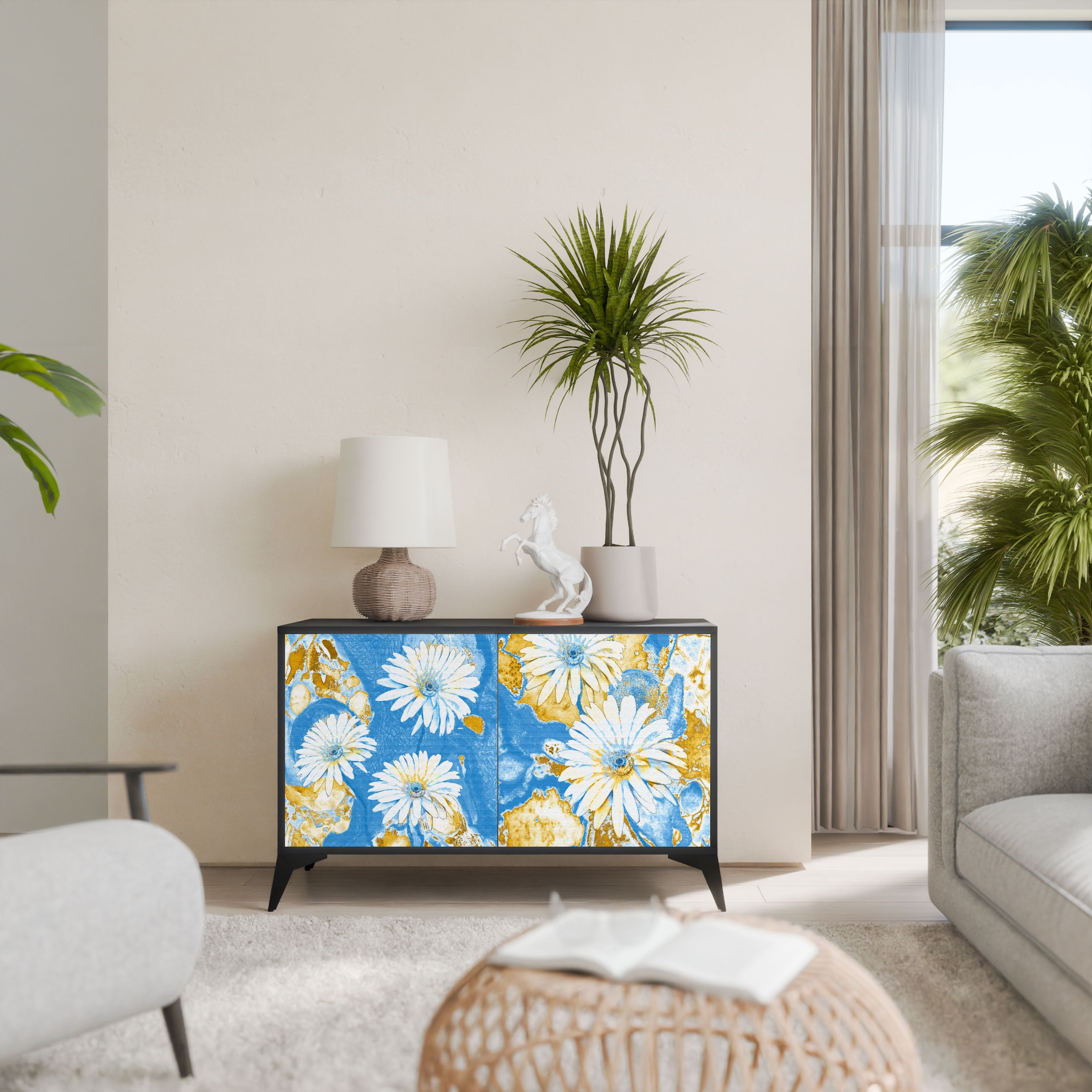 DAISY LUXE Komoda 2-drzwiowa korpus Czarny