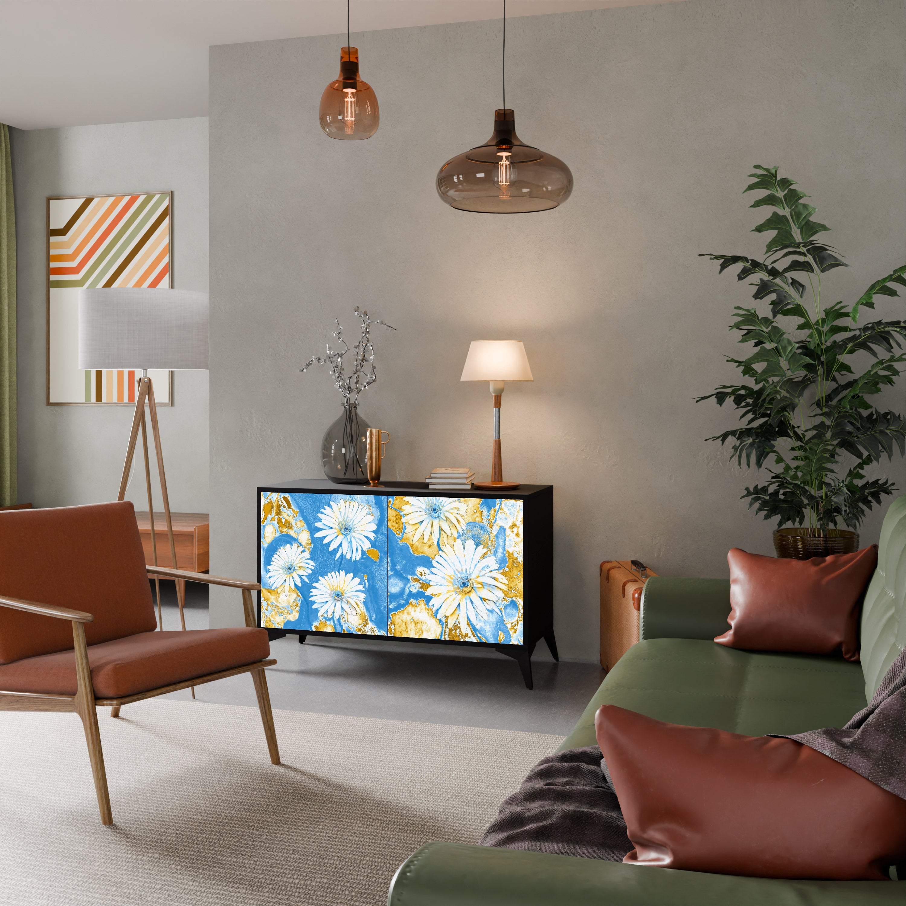 DAISY LUXE Komoda 2-drzwiowa korpus Czarny