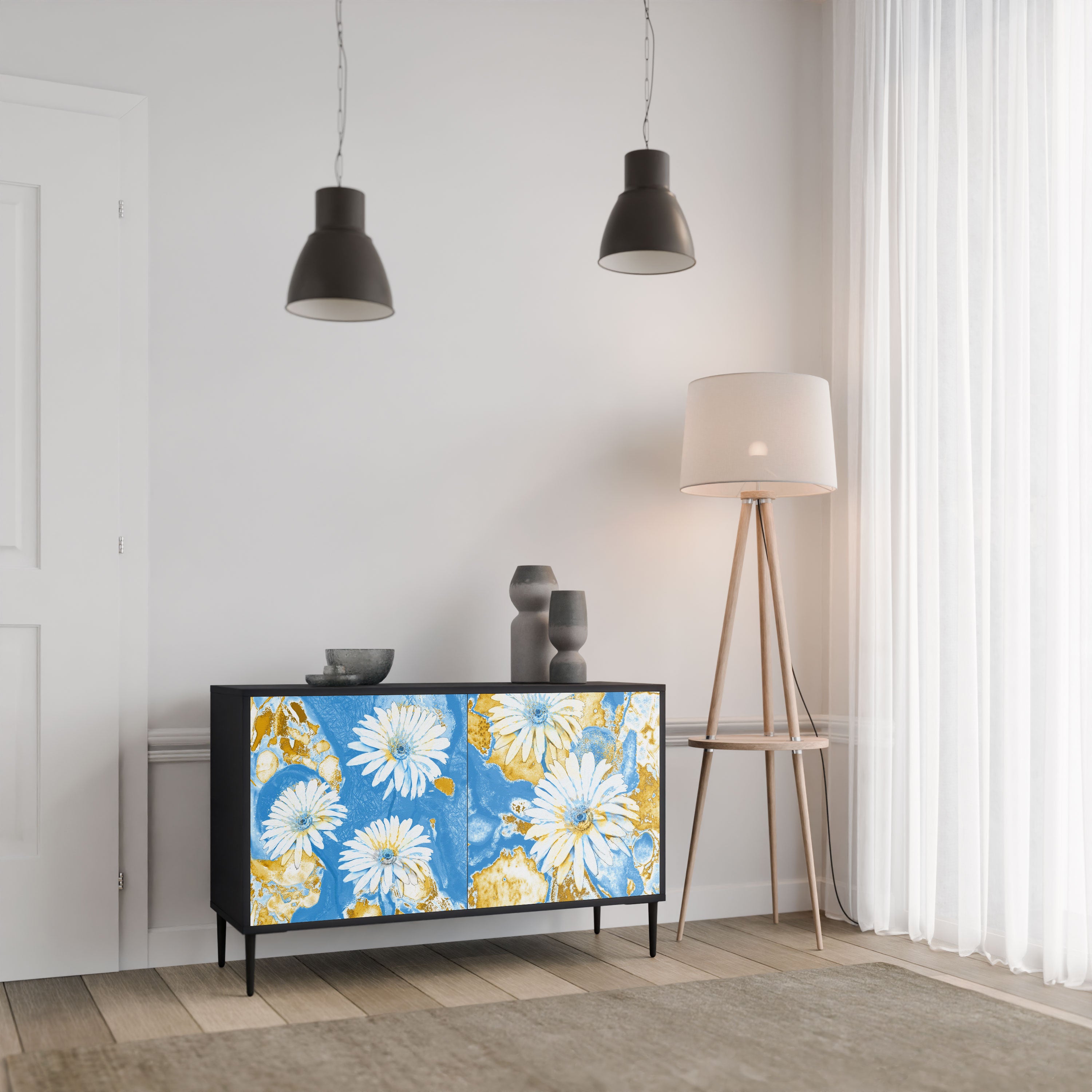 DAISY LUXE Komoda 2-drzwiowa korpus Czarny