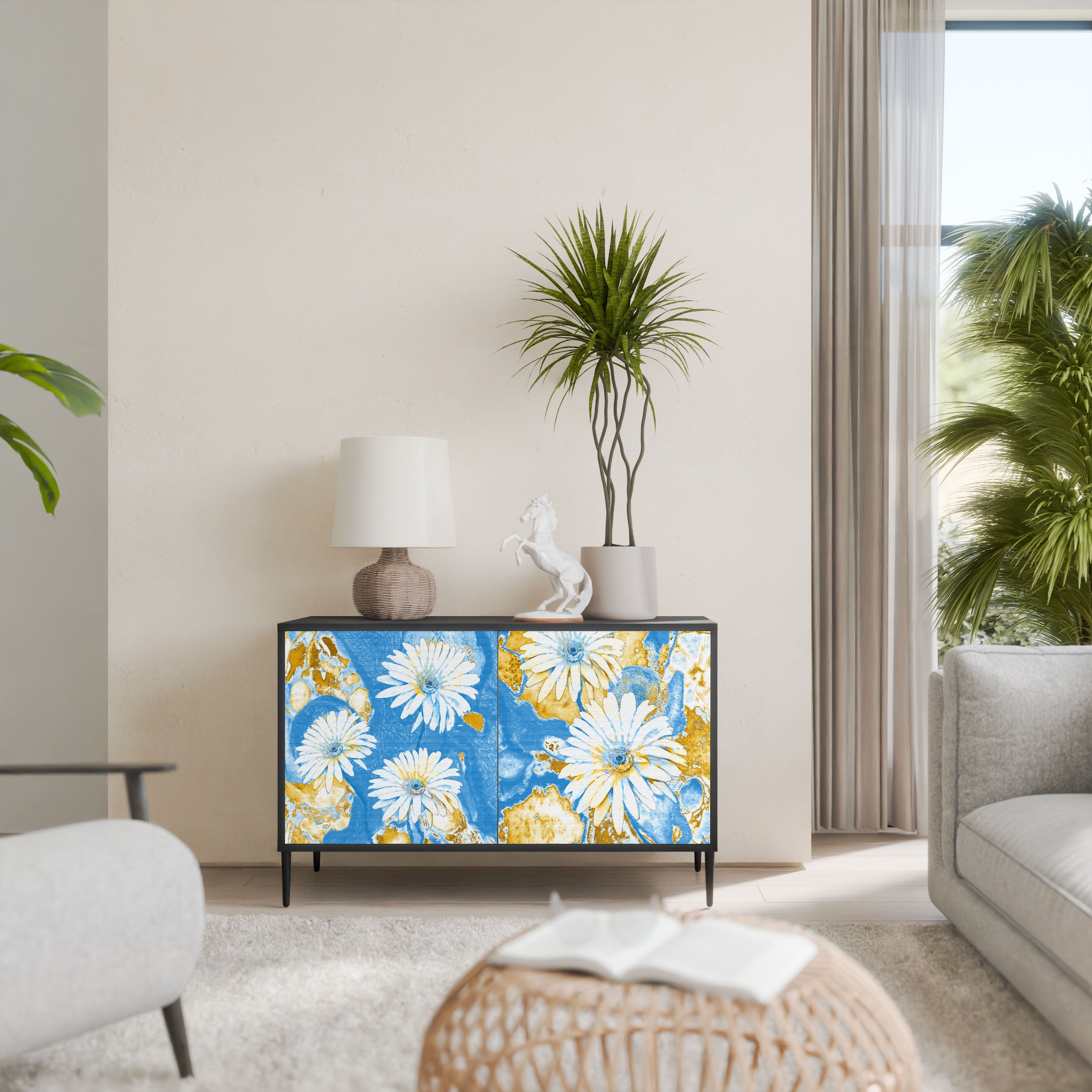 DAISY LUXE Komoda 2-drzwiowa korpus Czarny