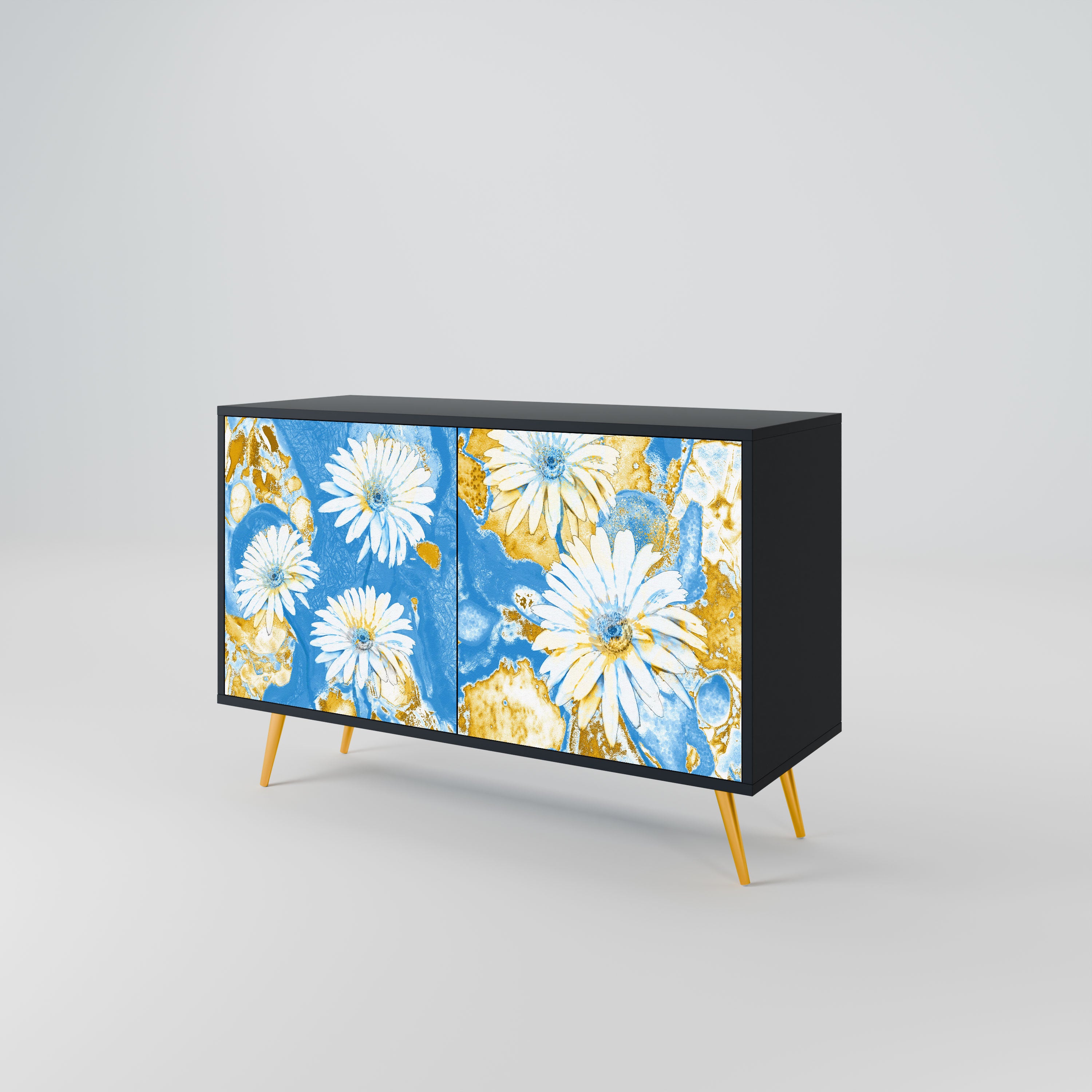 DAISY LUXE Komoda 2-drzwiowa korpus Czarny