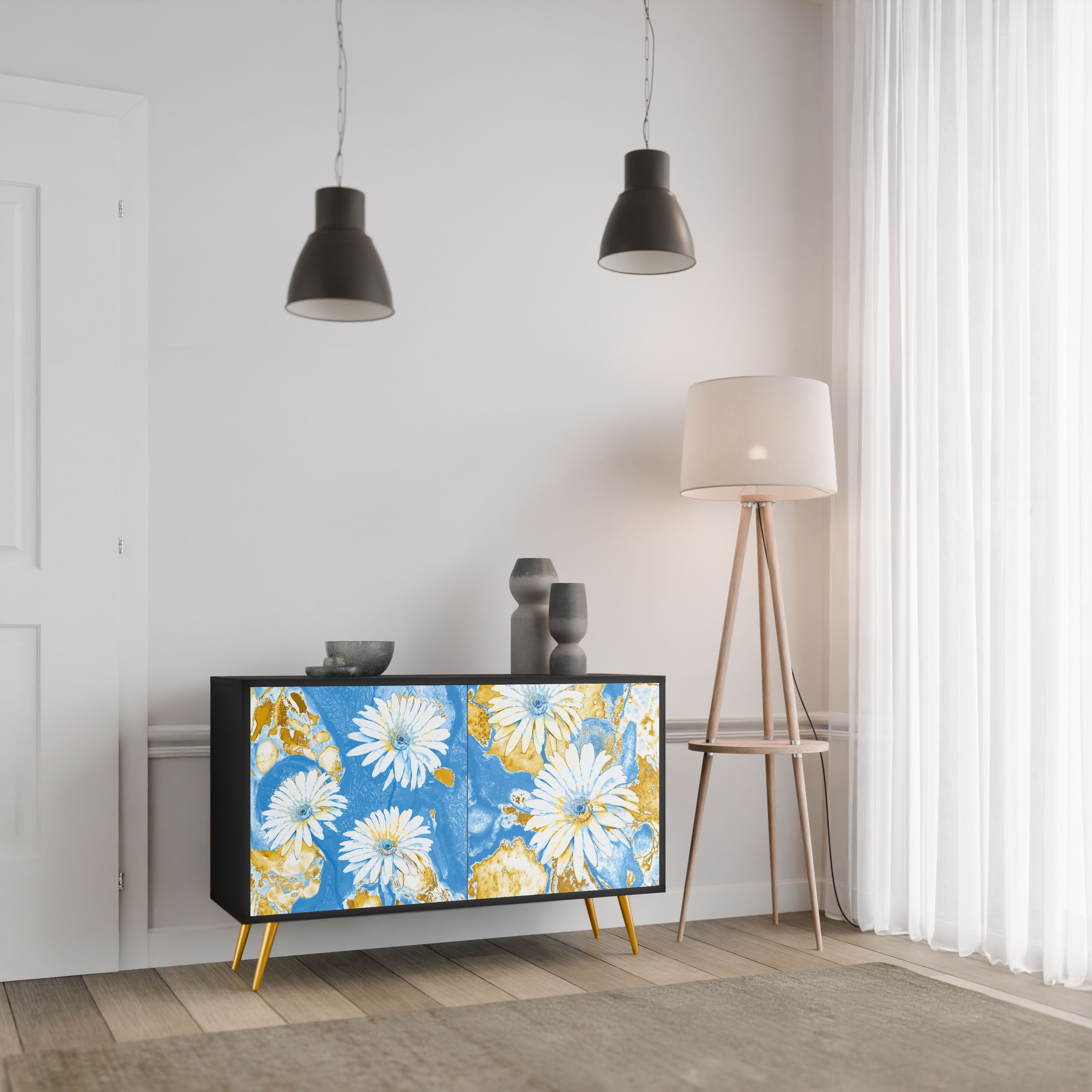 DAISY LUXE Komoda 2-drzwiowa korpus Czarny