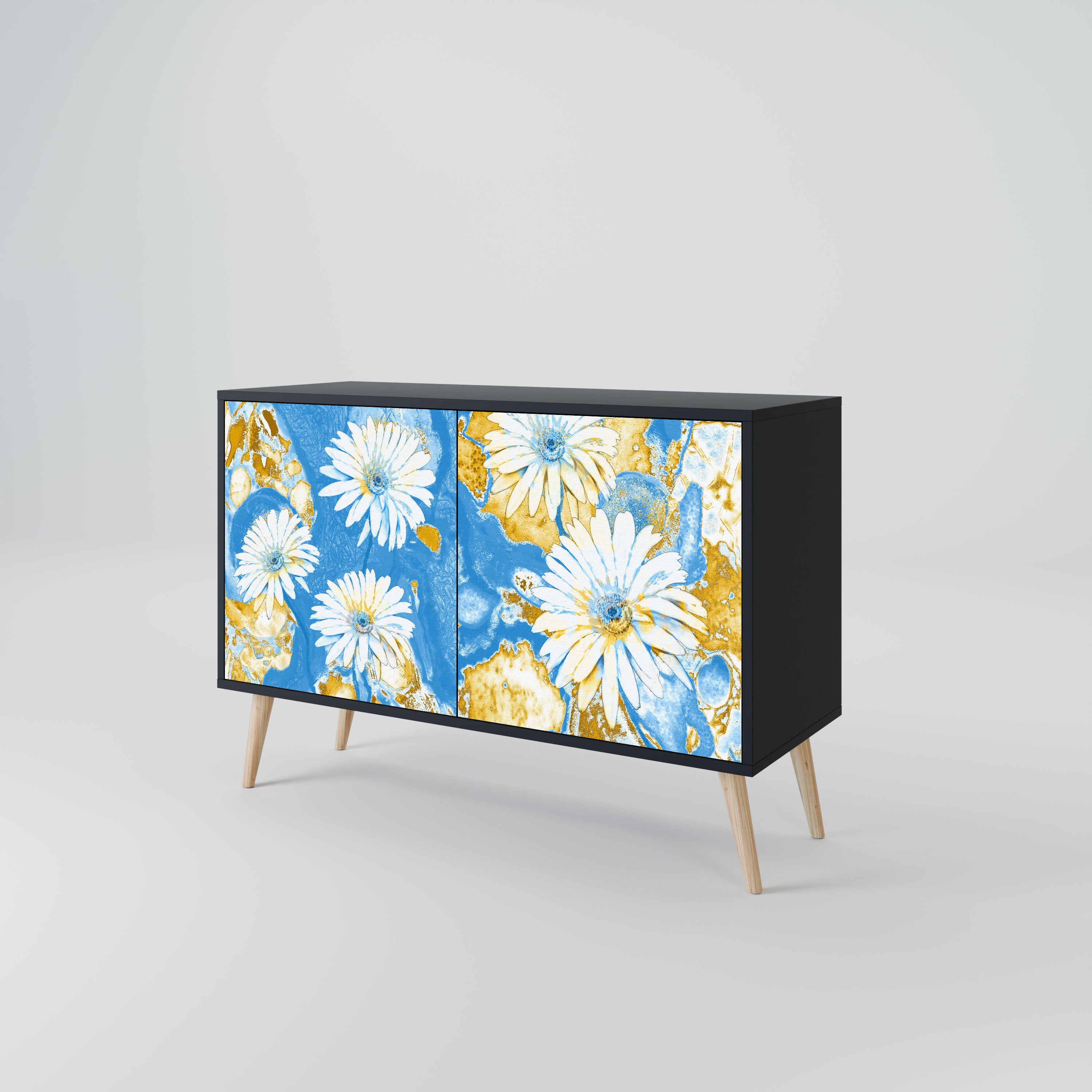 DAISY LUXE Komoda 2-drzwiowa korpus Czarny