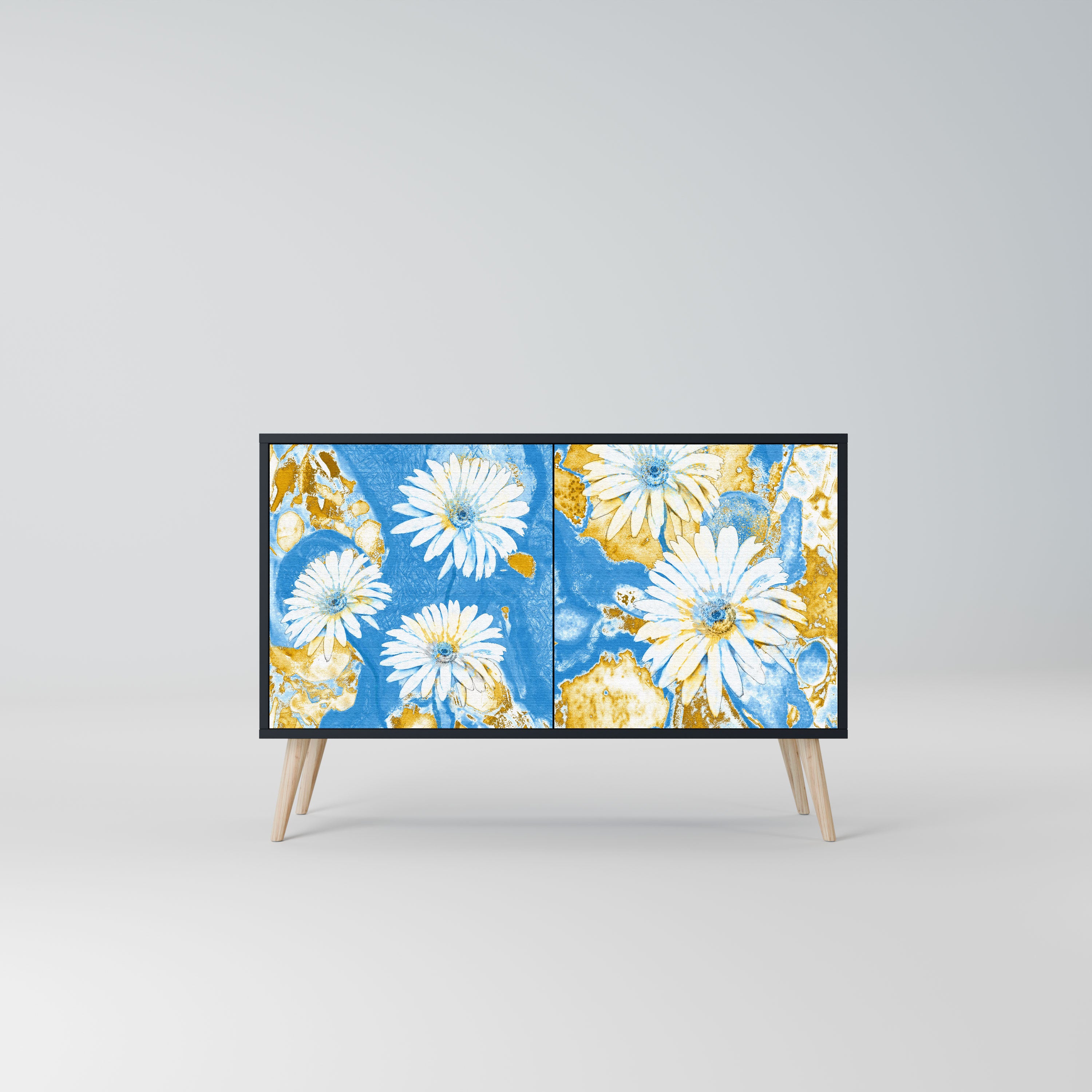 DAISY LUXE Komoda 2-drzwiowa korpus Czarny