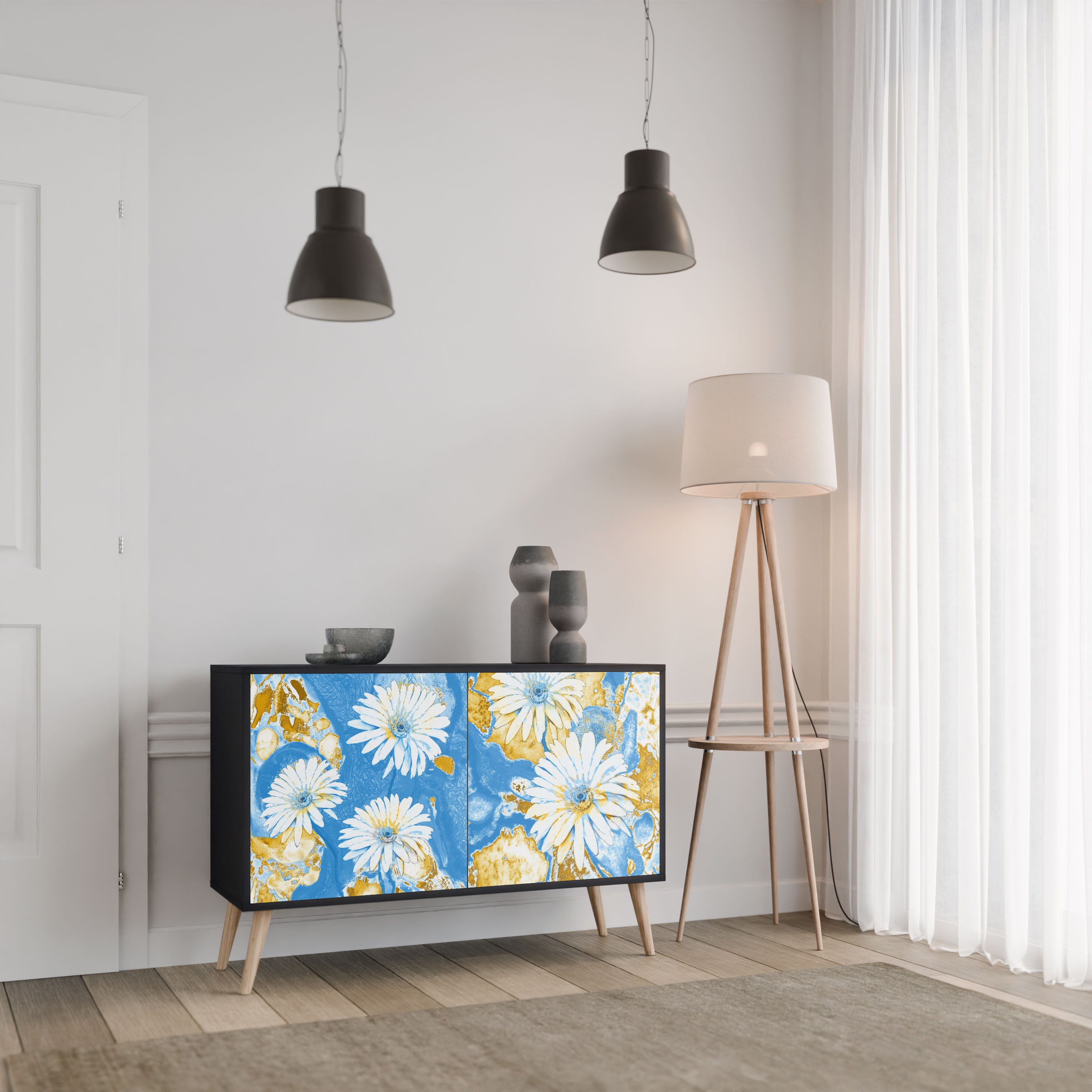 DAISY LUXE Komoda 2-drzwiowa korpus Czarny